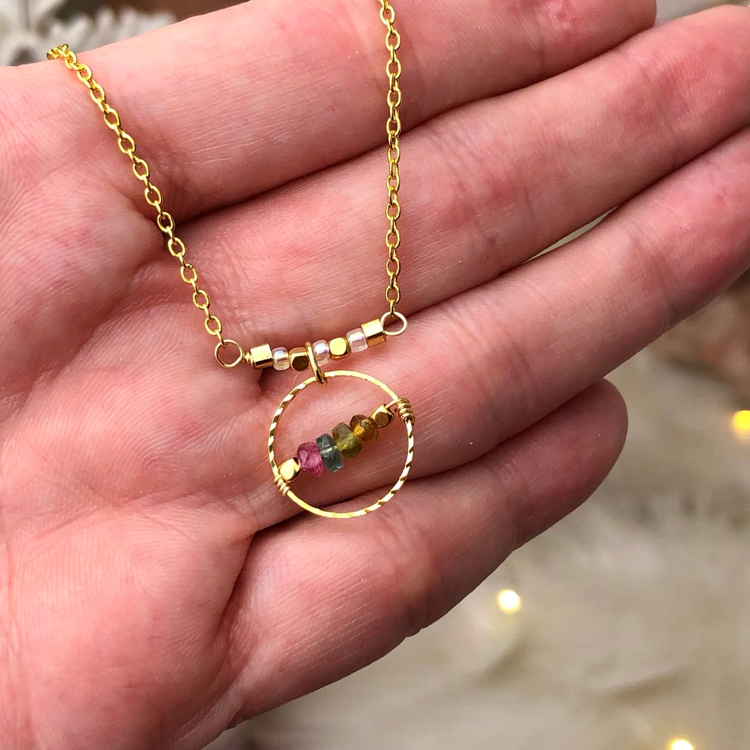 MIXED WATERMELON TOURMALINE - Gemstone Necklace