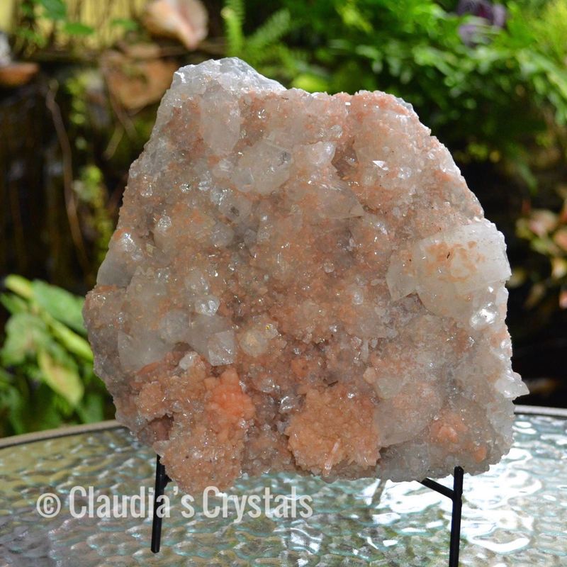 🏵️ HUGE APOPHYLLITE SPECIMEN - on wrought iron stand