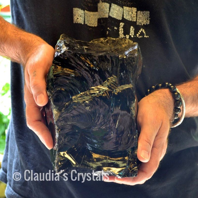 🖤 HUGE BLACK OBSIDIAN CHUNK - self standing