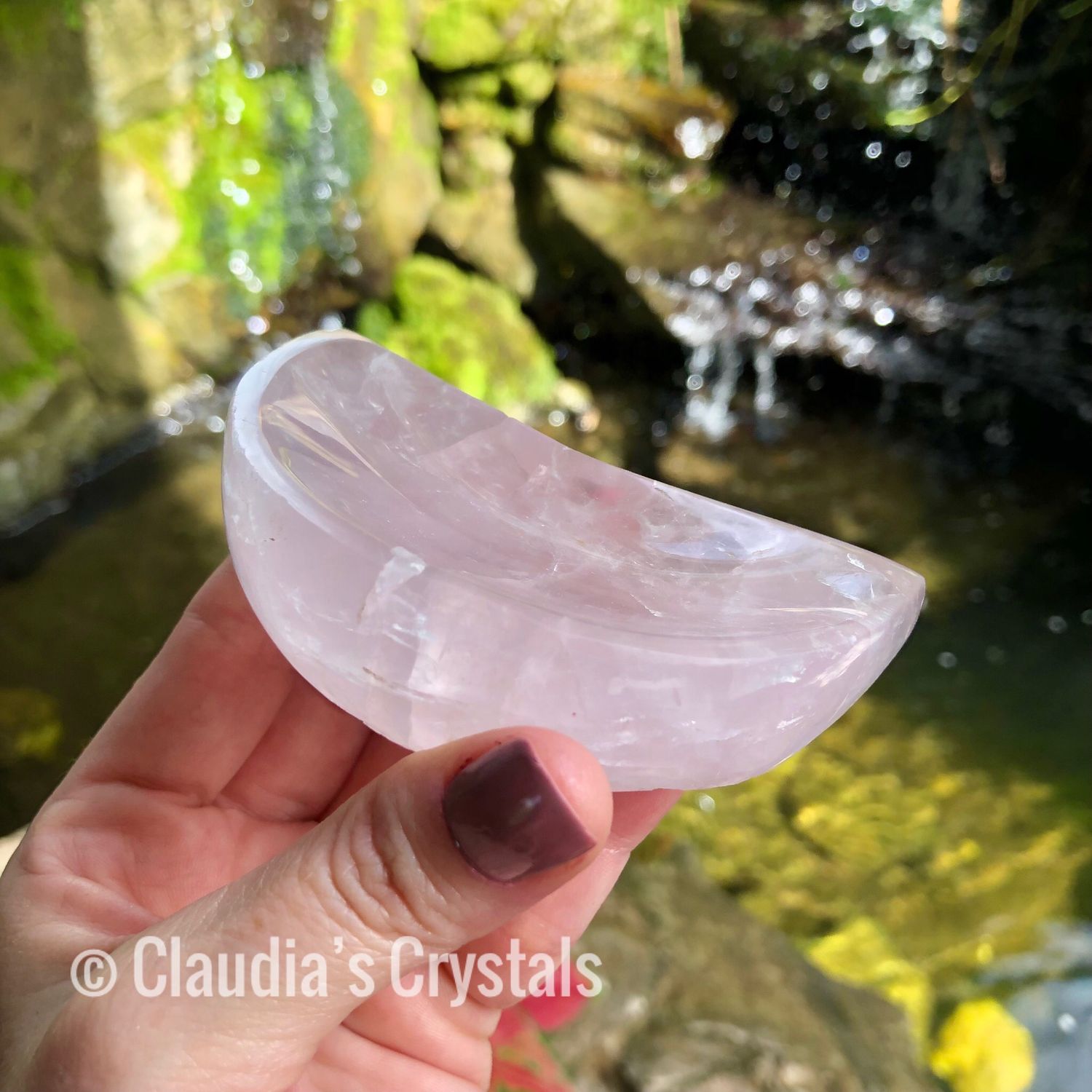 ROSE QUARTZ - Crescent Moon Dish