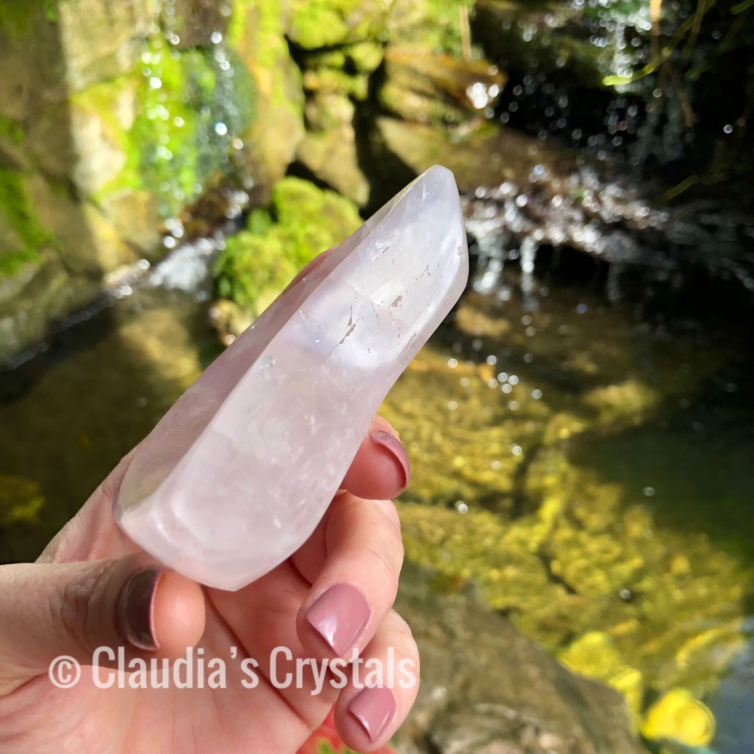 ROSE QUARTZ - Crescent Moon Dish