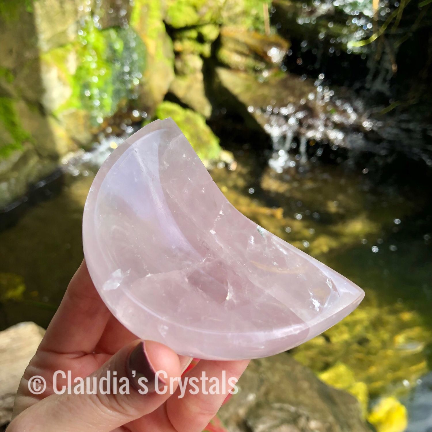 ROSE QUARTZ - Crescent Moon Dish