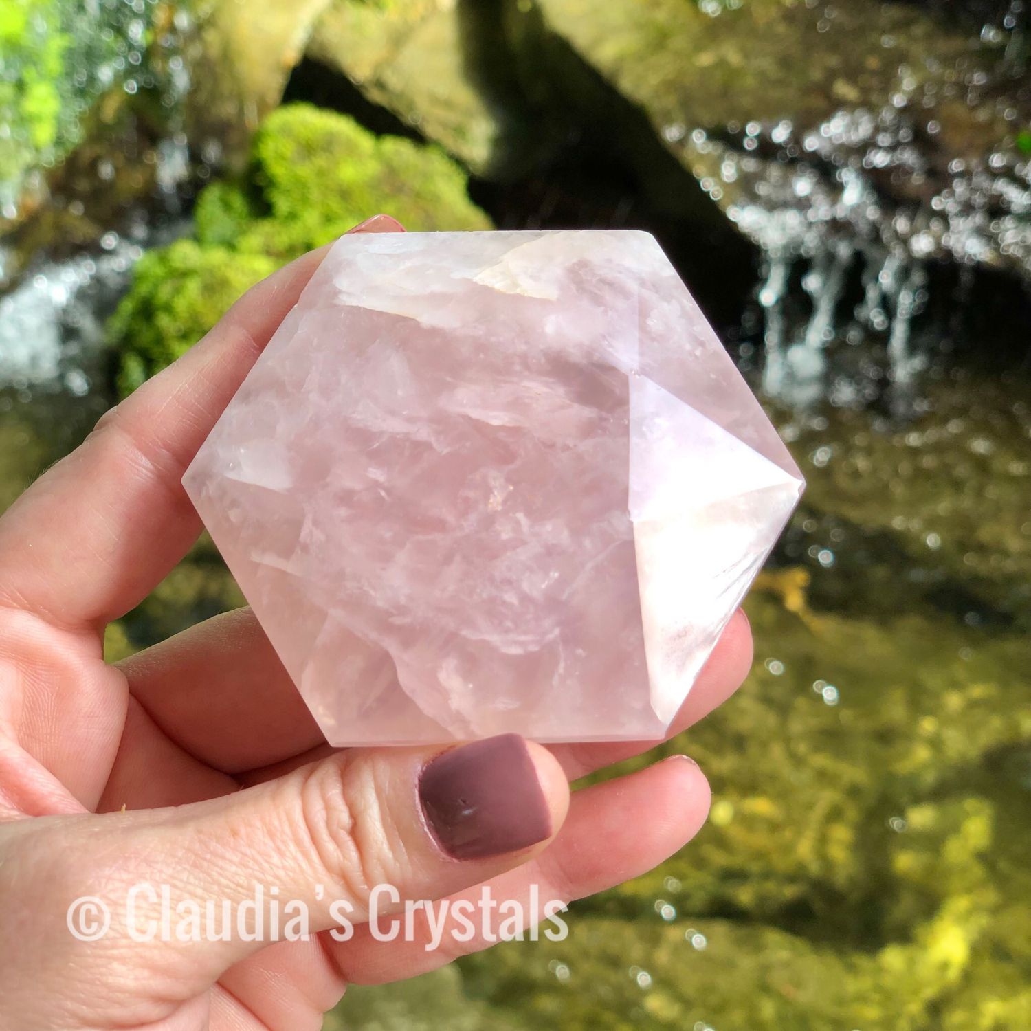 ROSE QUARTZ HEXAGON - 3&quot; - Brazil