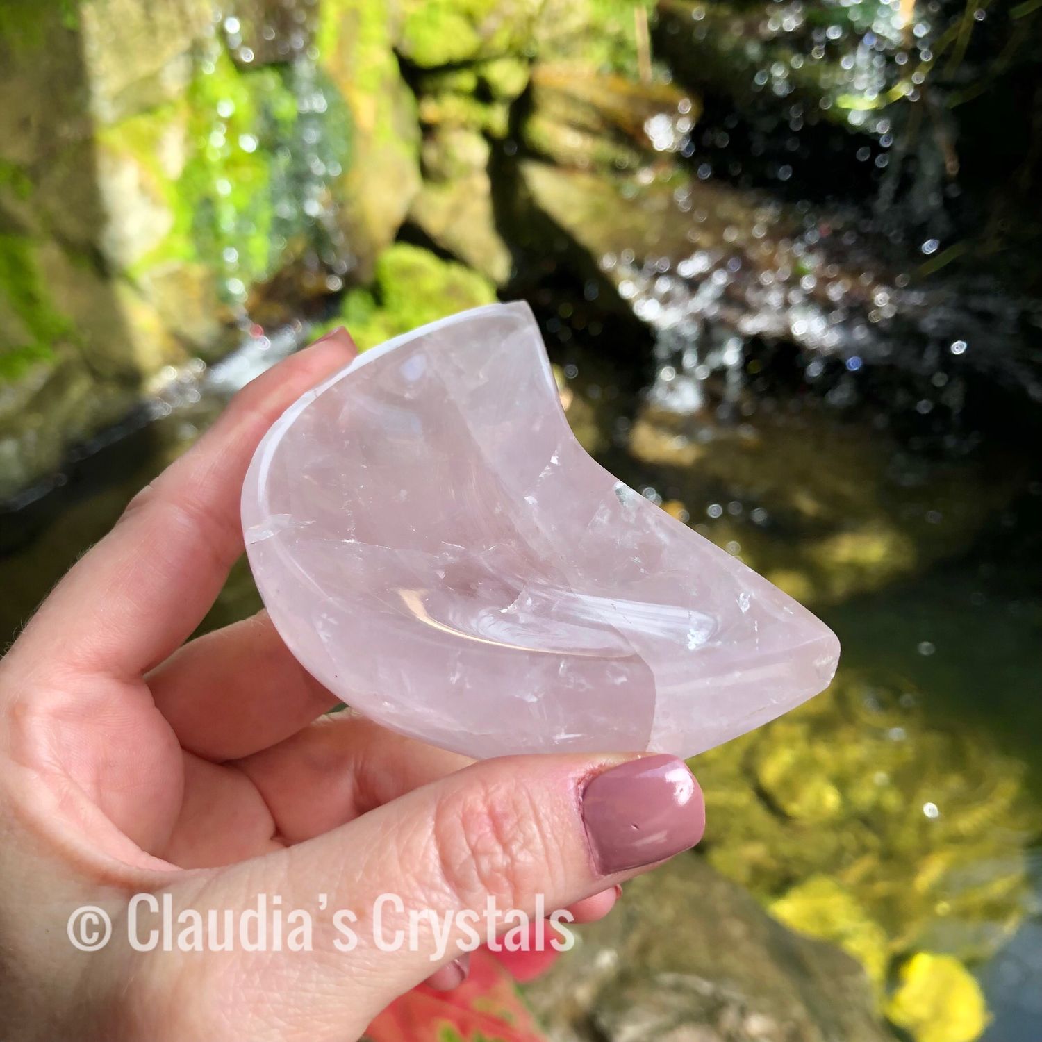 ROSE QUARTZ - Crescent Moon Dish