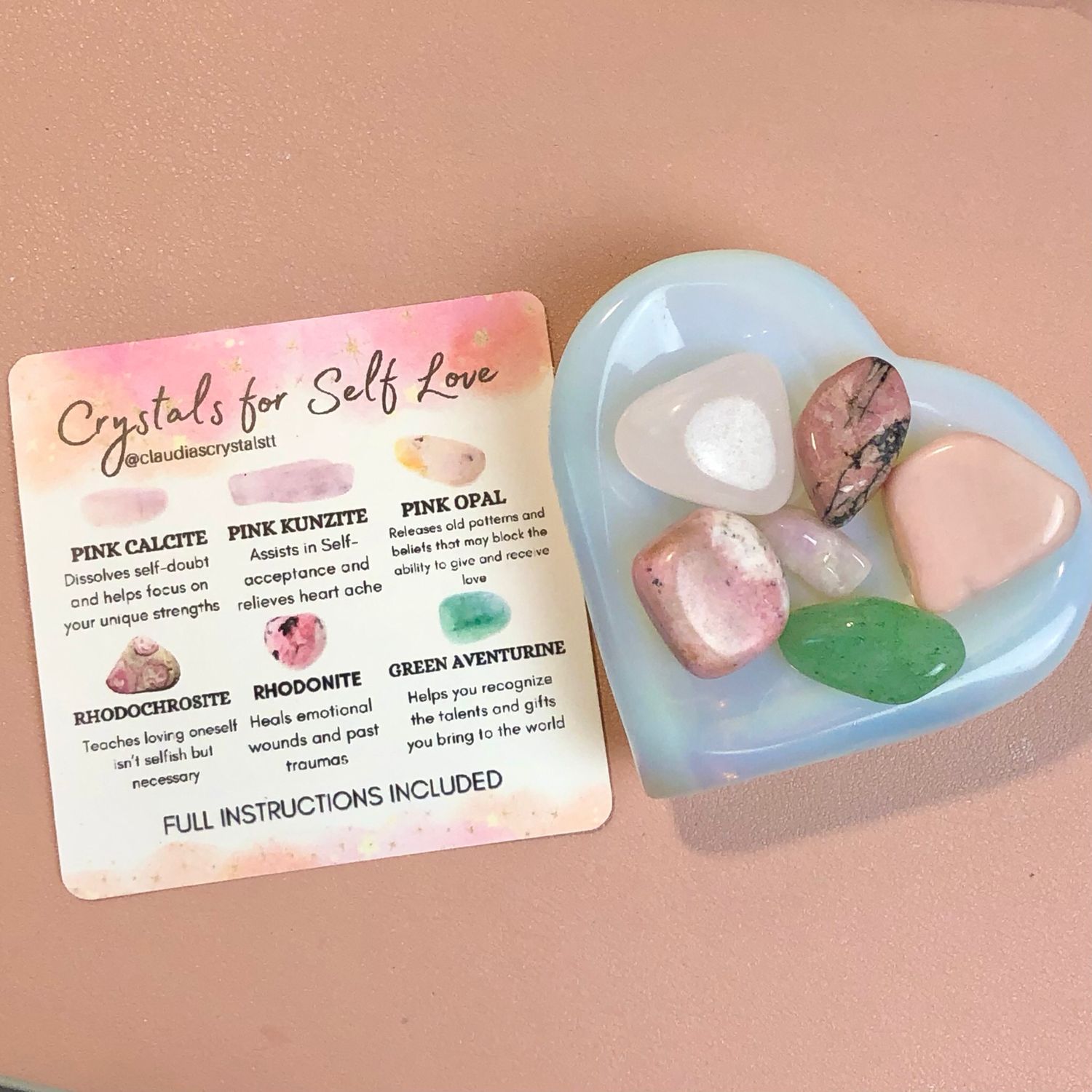 💖Crystals for Self Love - Crystal Therapy Kit