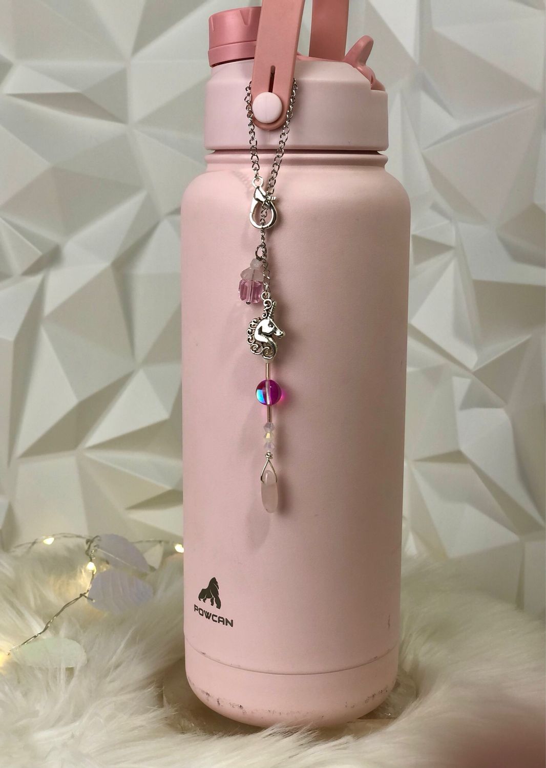 🌸 Gemstone Bottle Charm - ROSE QUARTZ (Unicorn)
