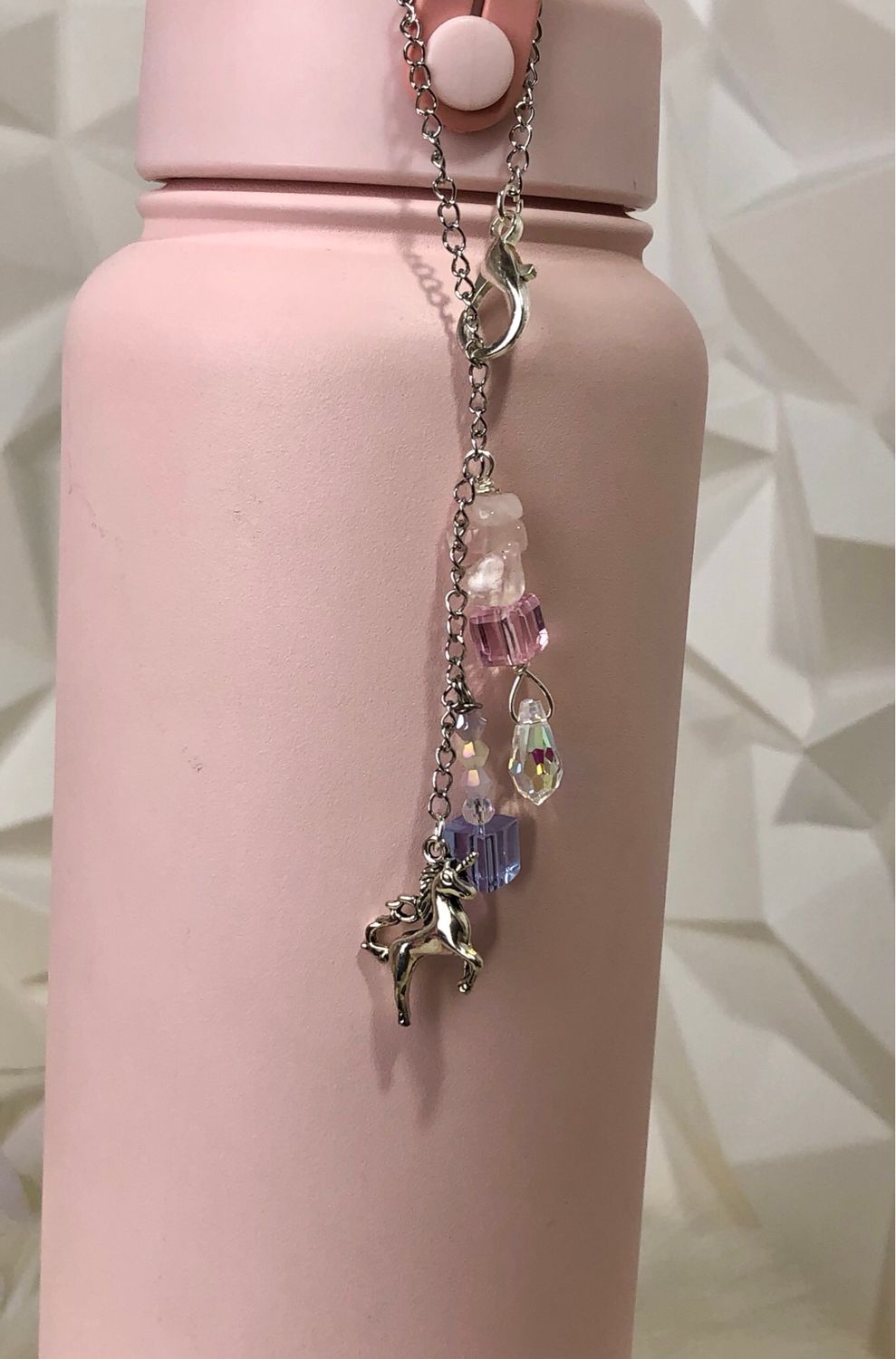 🦄 Gemstone Bottle Charm - ROSE QUARTZ (Unicorn)