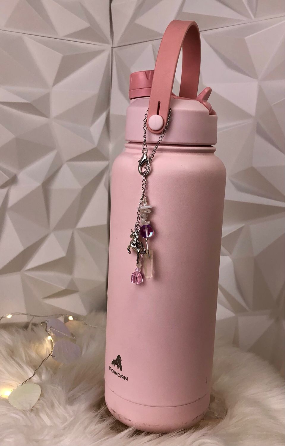 🪅 Gemstone Bottle Charm - QUARTZ POINT AND RAINBOW MOONSTONE (Unicorn)