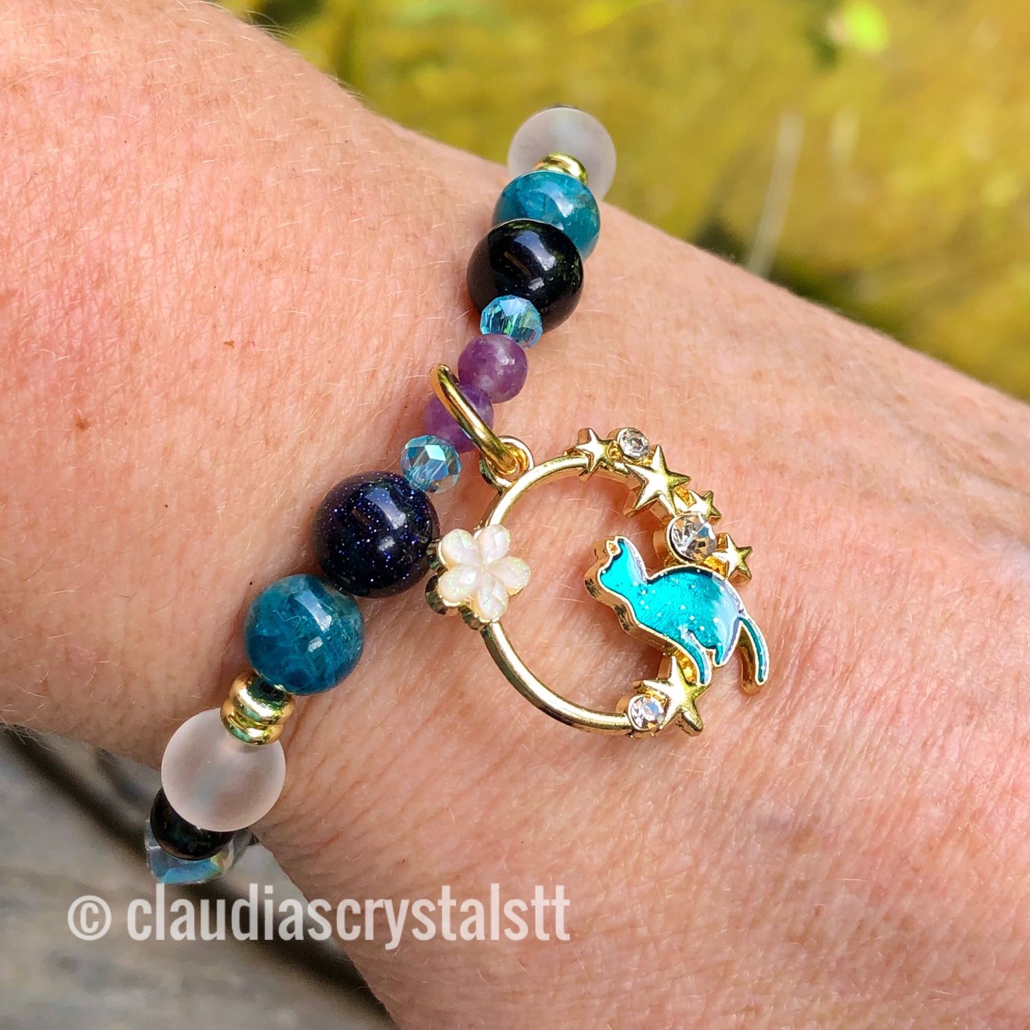 Empath Protection Crystal Therapy Bracelet – Stretch Style – 7.5”