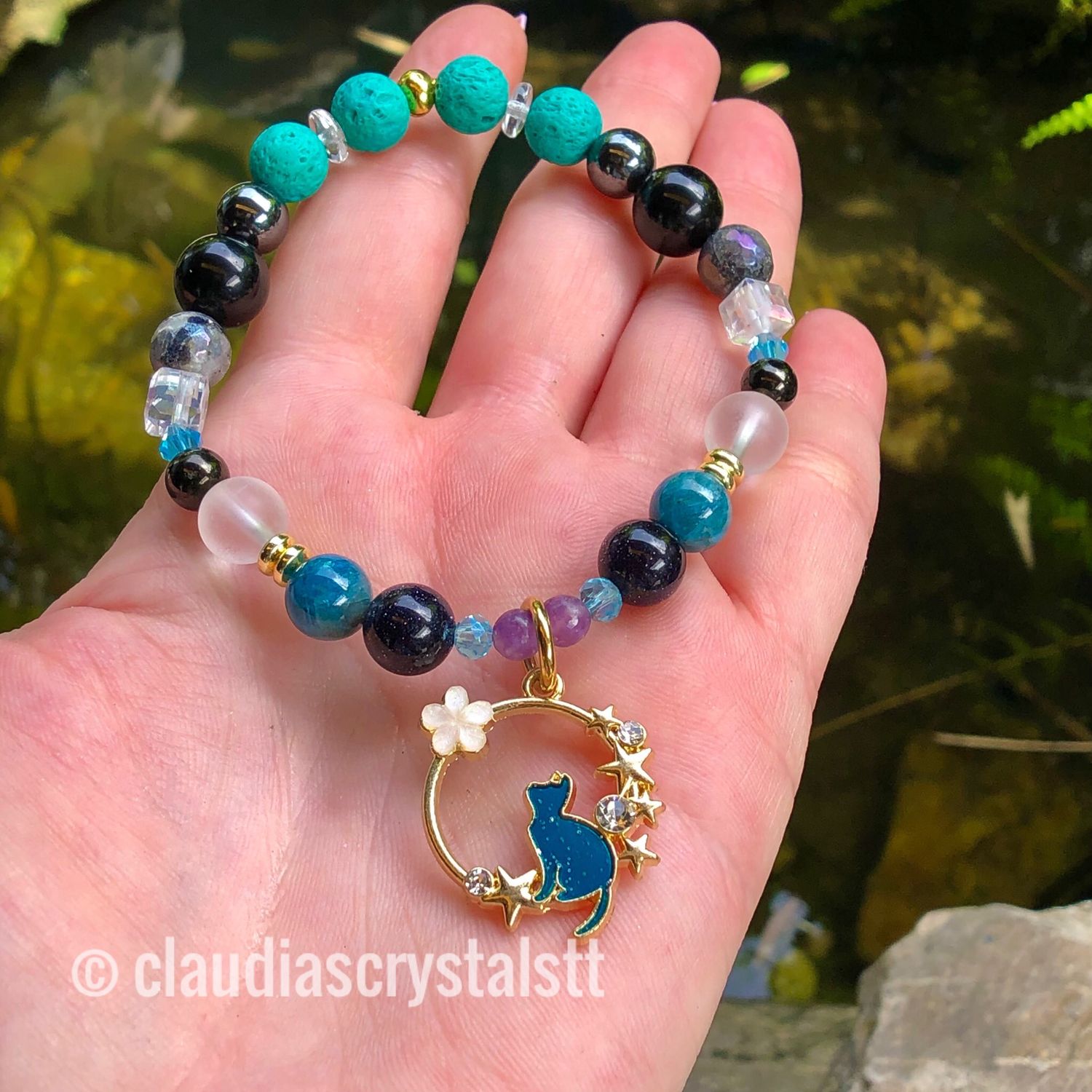 Empath Protection Crystal Therapy Bracelet – Stretch Style – 7.5”