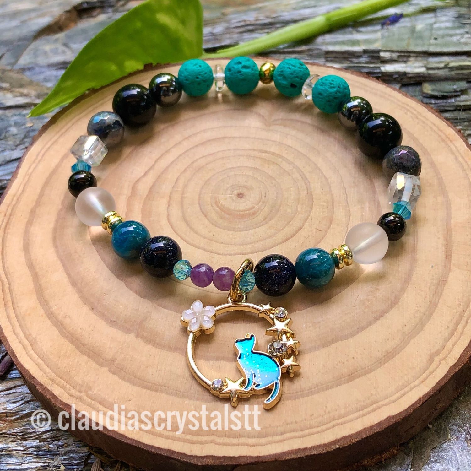 Empath Protection Crystal Therapy Bracelet – Stretch Style – 7.5”