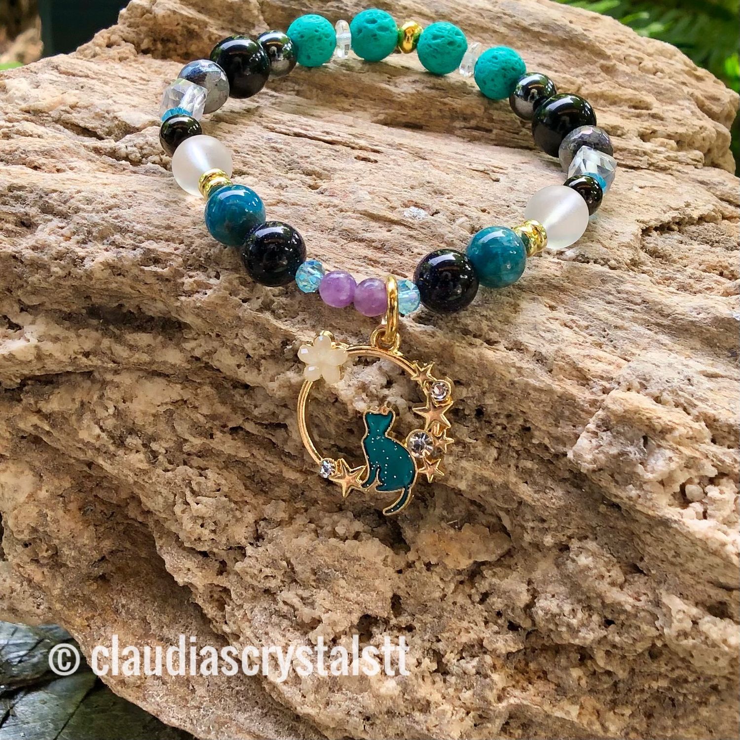Empath Protection Crystal Therapy Bracelet – Stretch Style – 7.5”