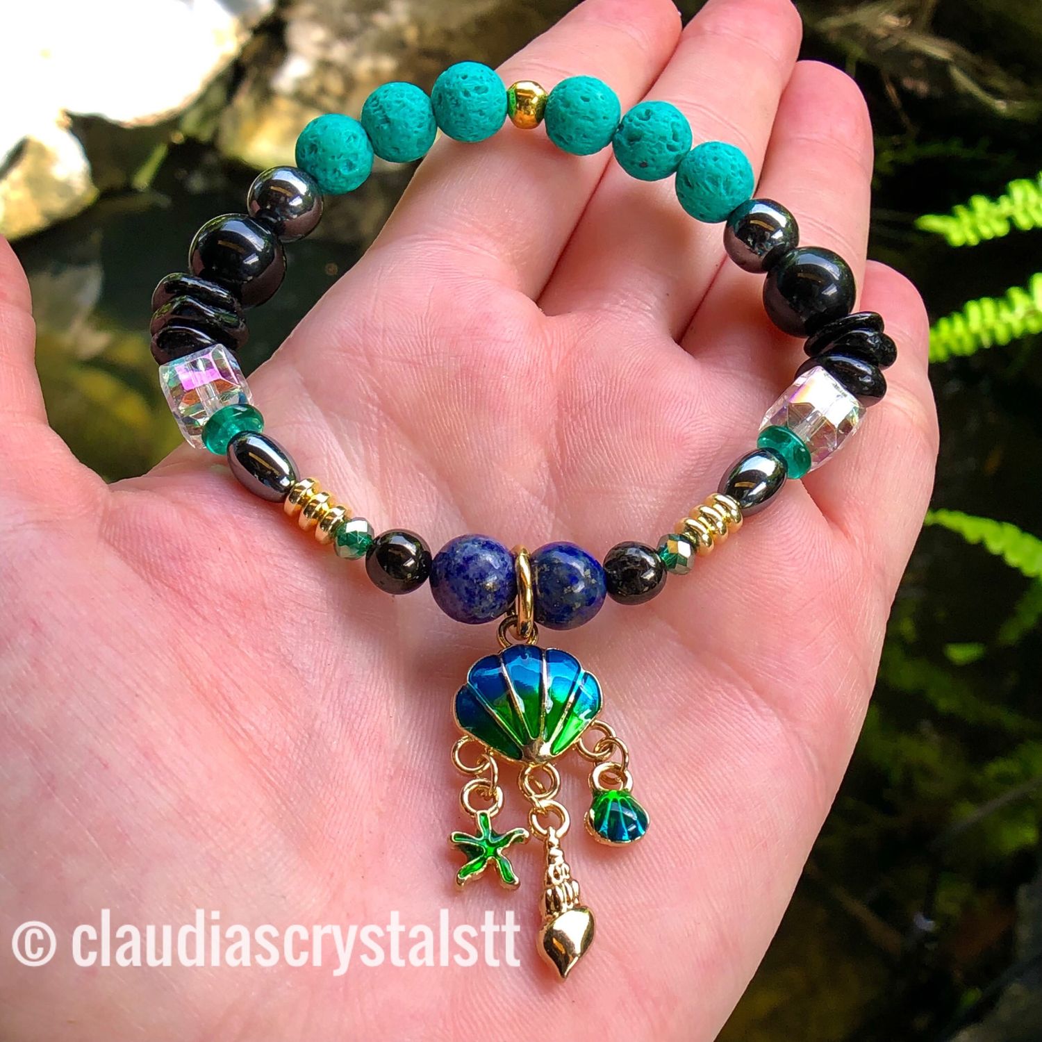 Empath Protection Crystal Therapy Bracelet – Stretch Style – 7.5”
