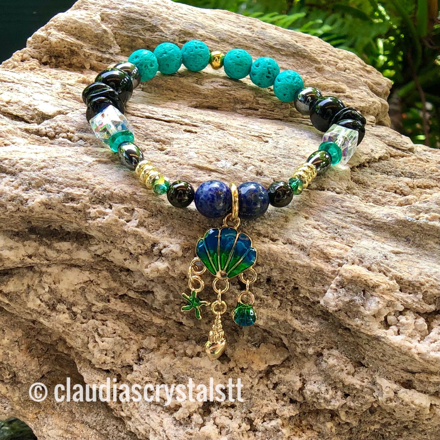 Empath Protection Crystal Therapy Bracelet – Stretch Style – 7.5”