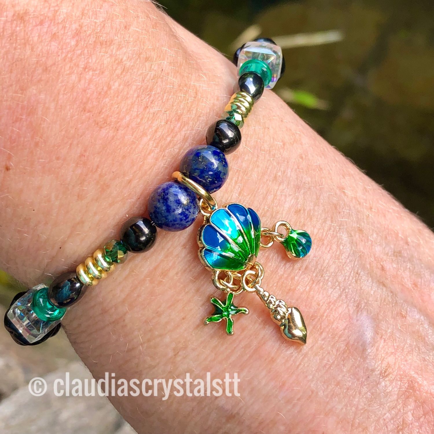 Empath Protection Crystal Therapy Bracelet – Stretch Style – 7.5”
