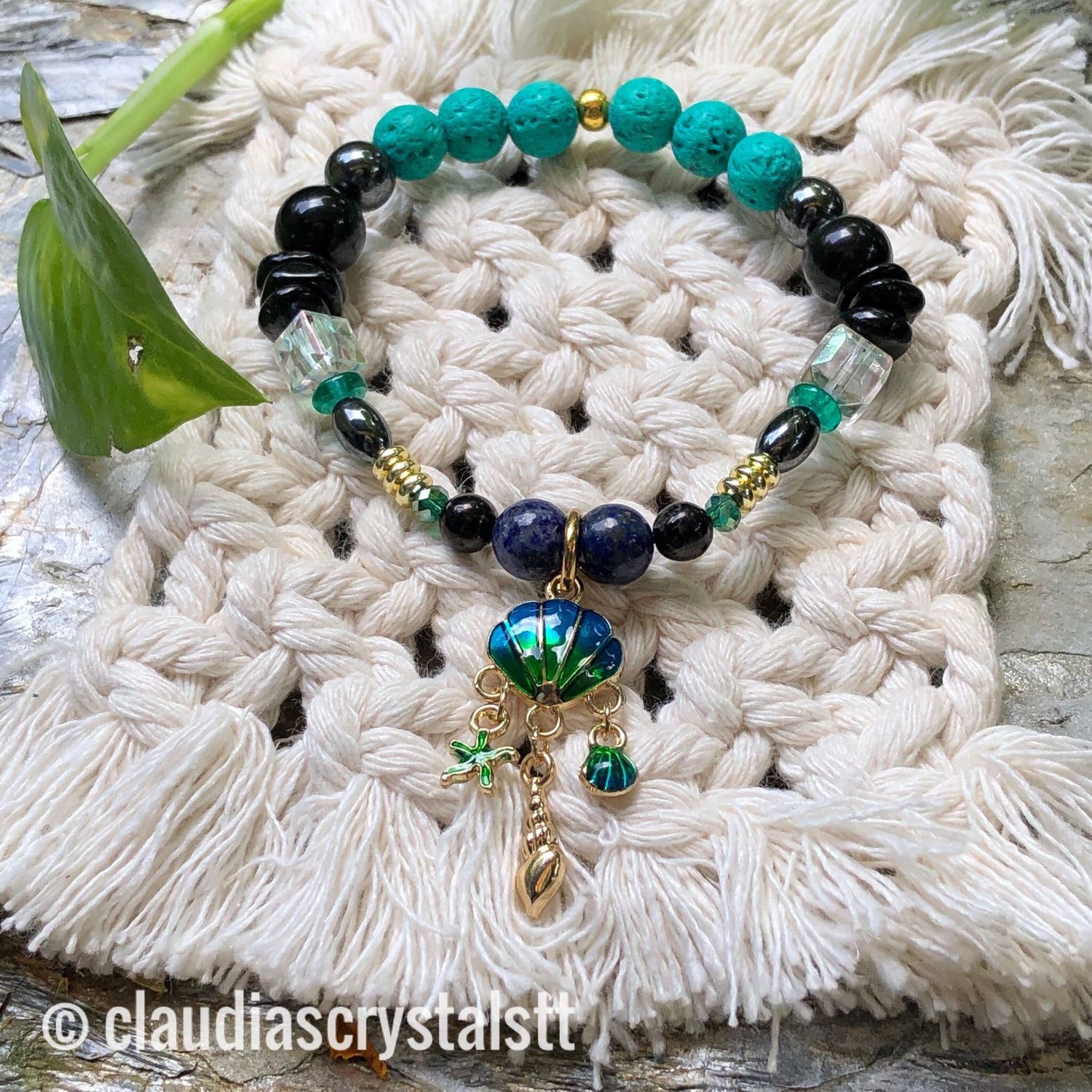 Empath Protection Crystal Therapy Bracelet – Stretch Style – 7.5”