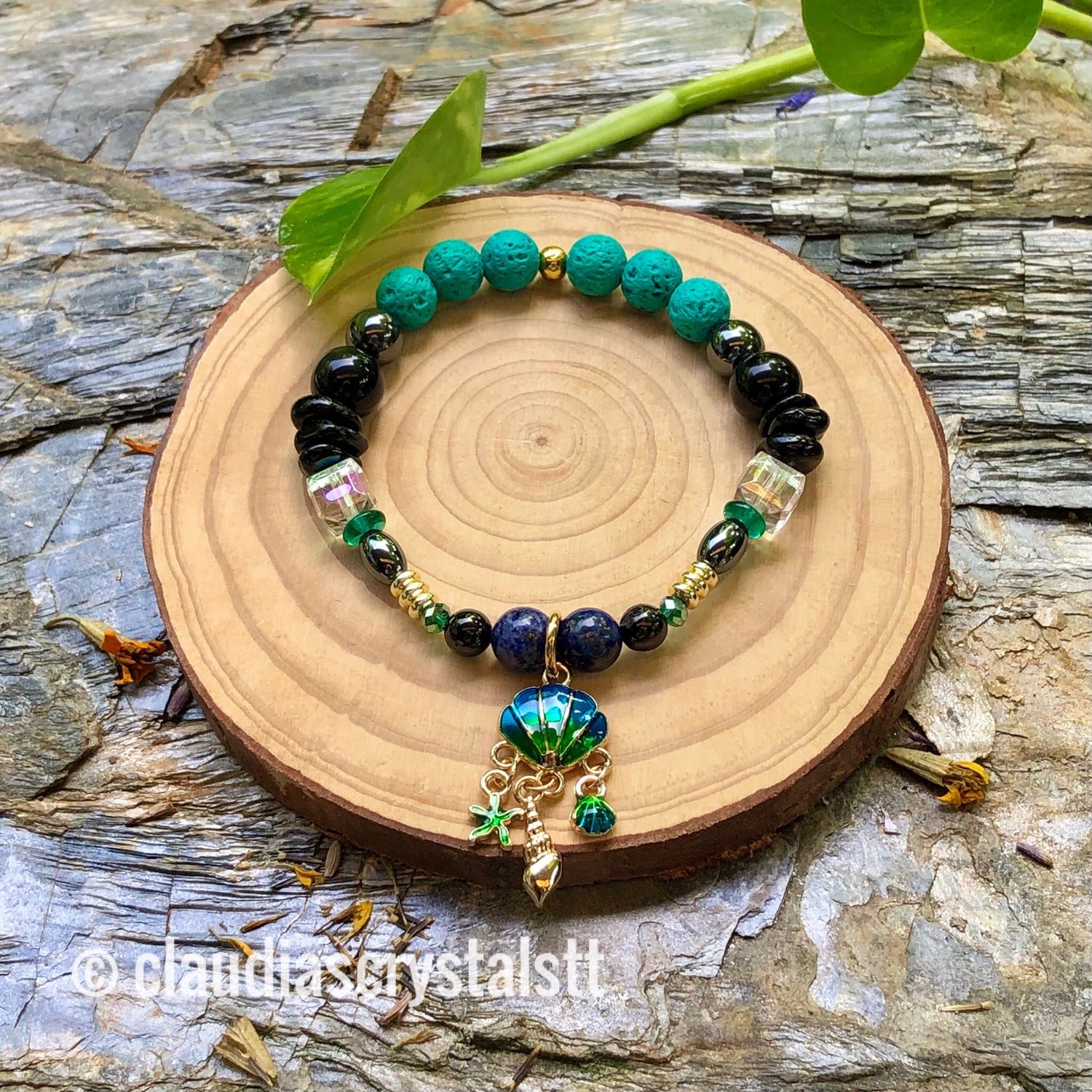 Empath Protection Crystal Therapy Bracelet – Stretch Style – 7.5”