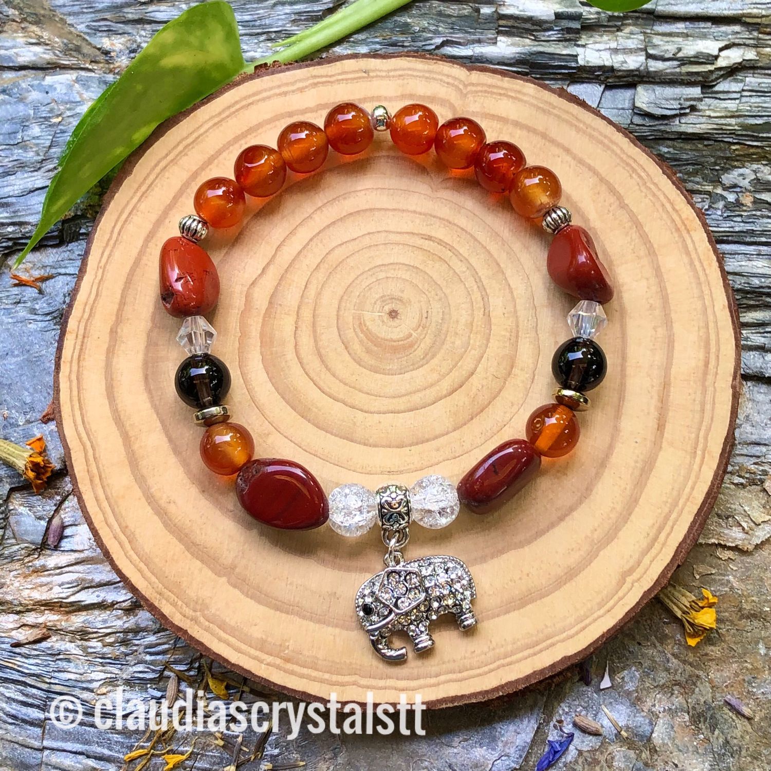 Grounding &amp; Harmony Crystal Therapy Bracelet – Stretch Style – 7.5”