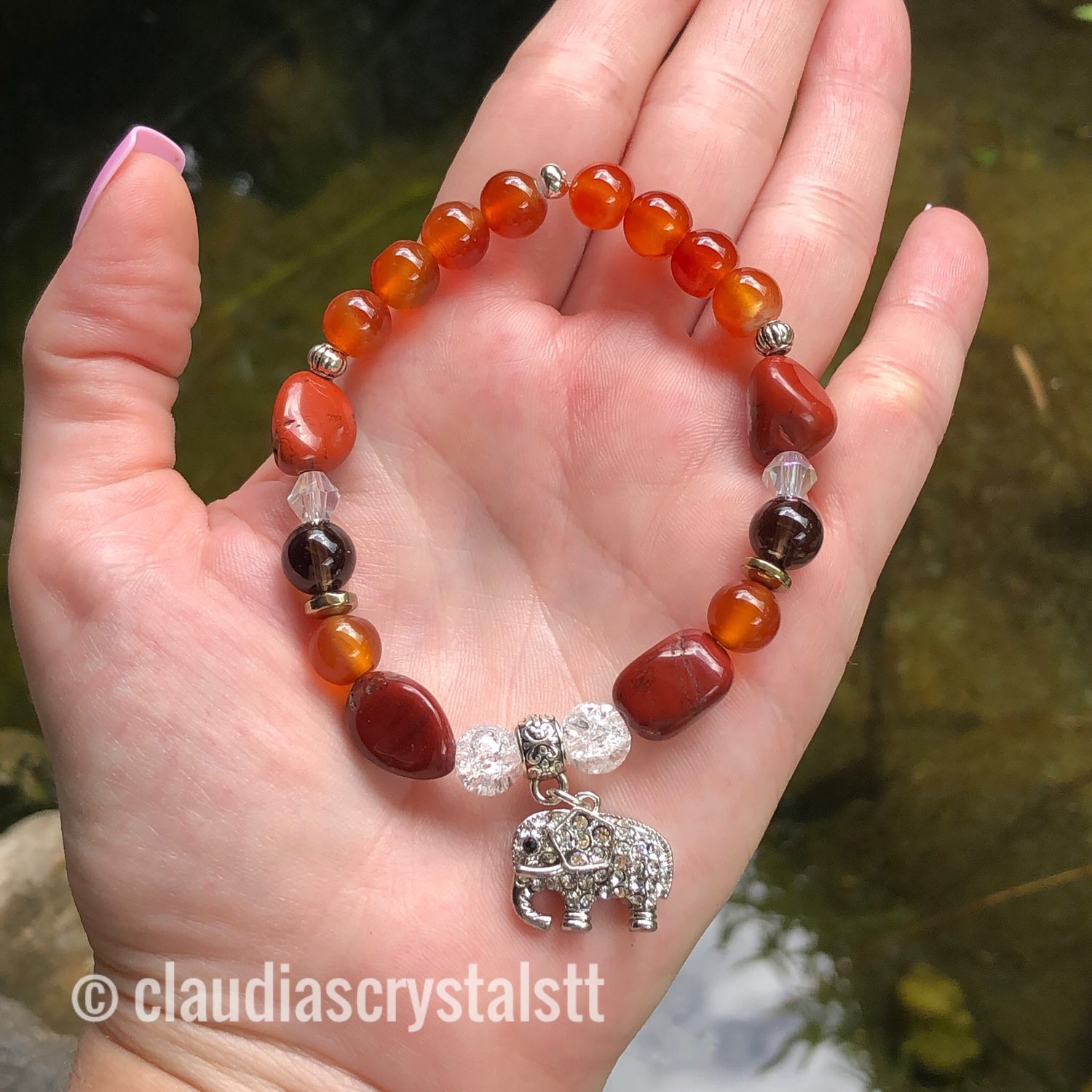Grounding &amp; Harmony Crystal Therapy Bracelet – Stretch Style – 7.5”