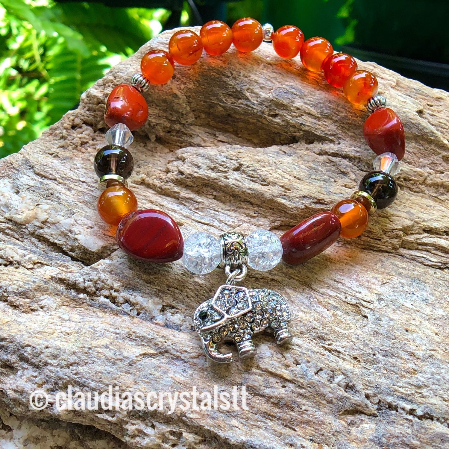 Grounding &amp; Harmony Crystal Therapy Bracelet – Stretch Style – 7.5”