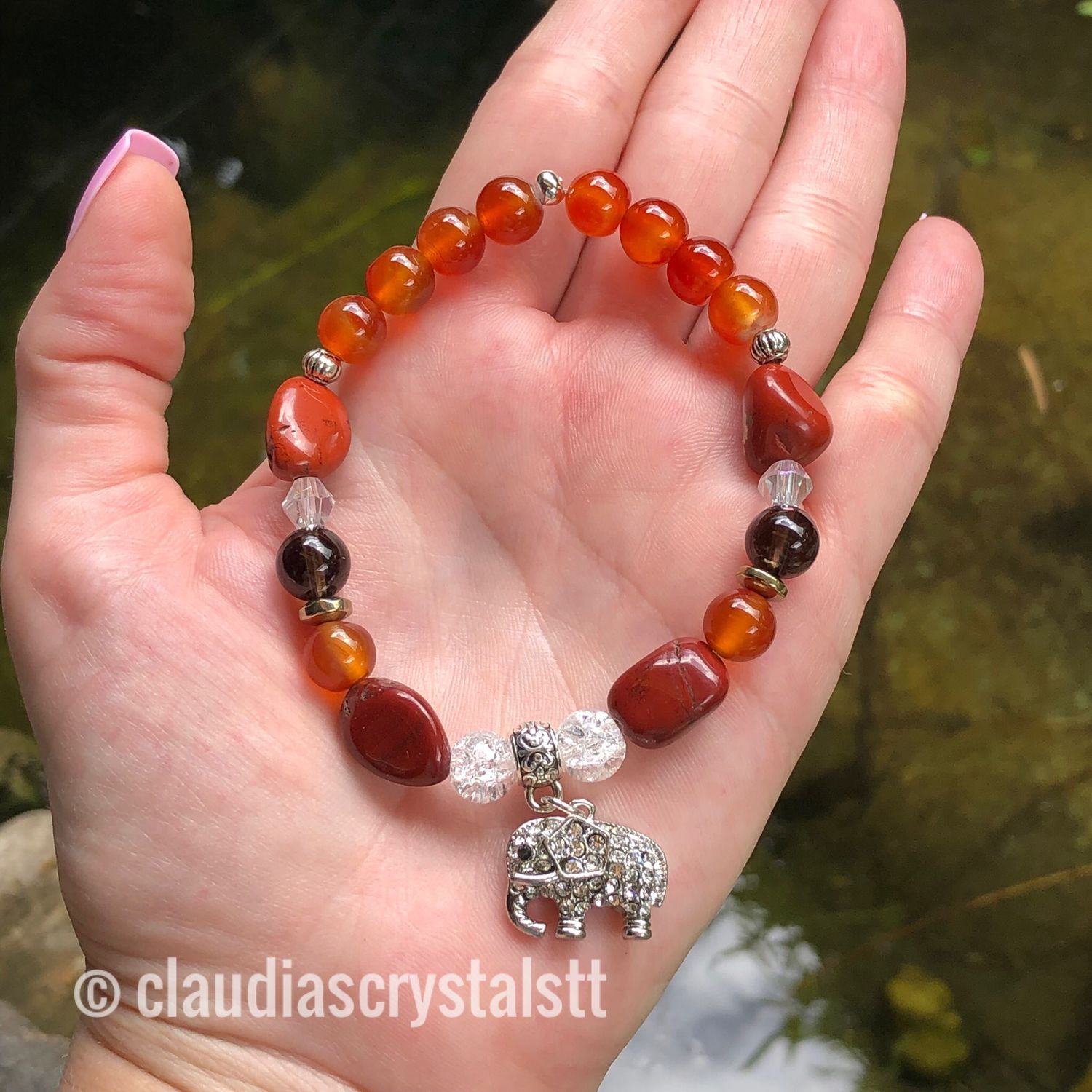 Grounding &amp; Harmony Crystal Therapy Bracelet – Stretch Style – 7.5”