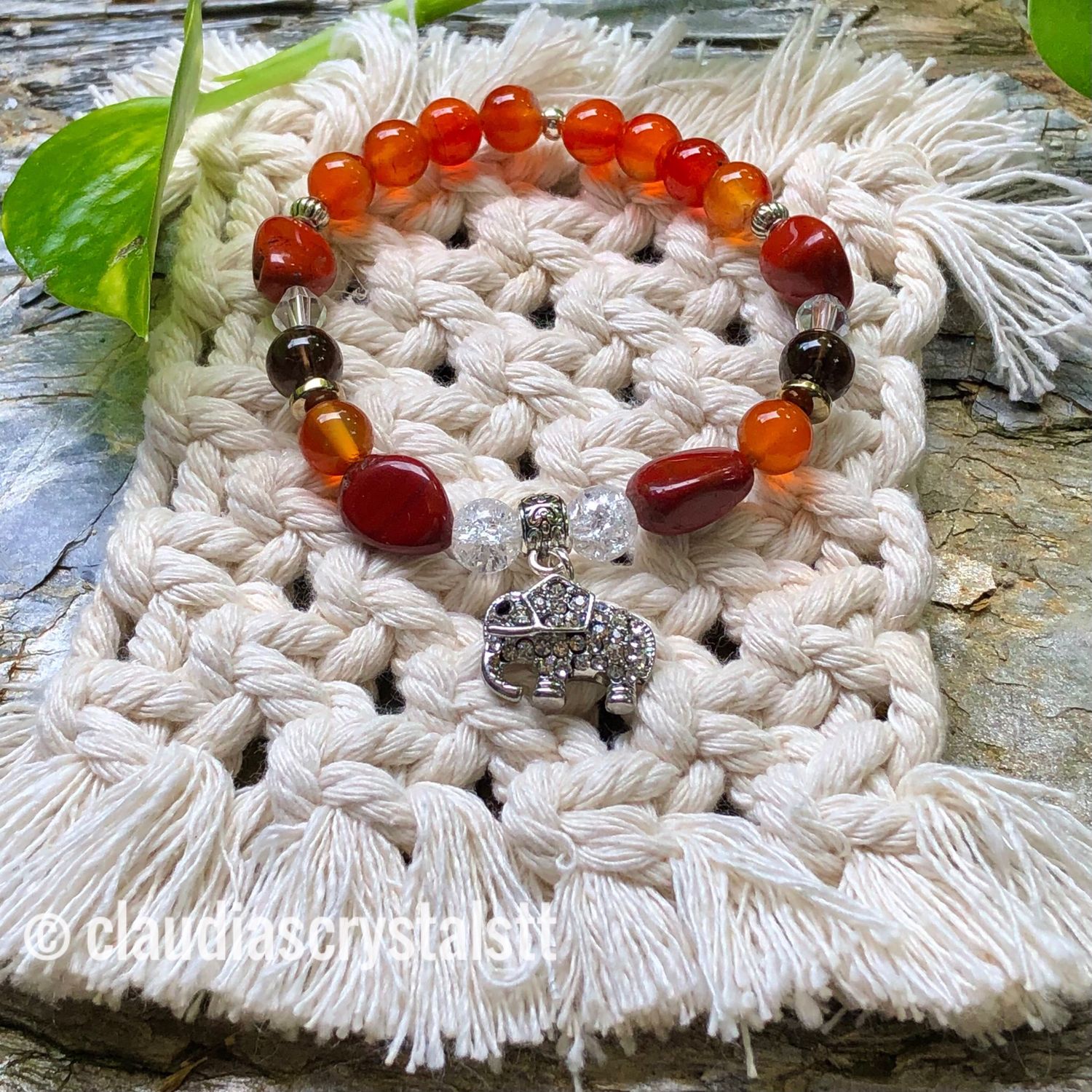 Grounding &amp; Harmony Crystal Therapy Bracelet – Stretch Style – 7.5”