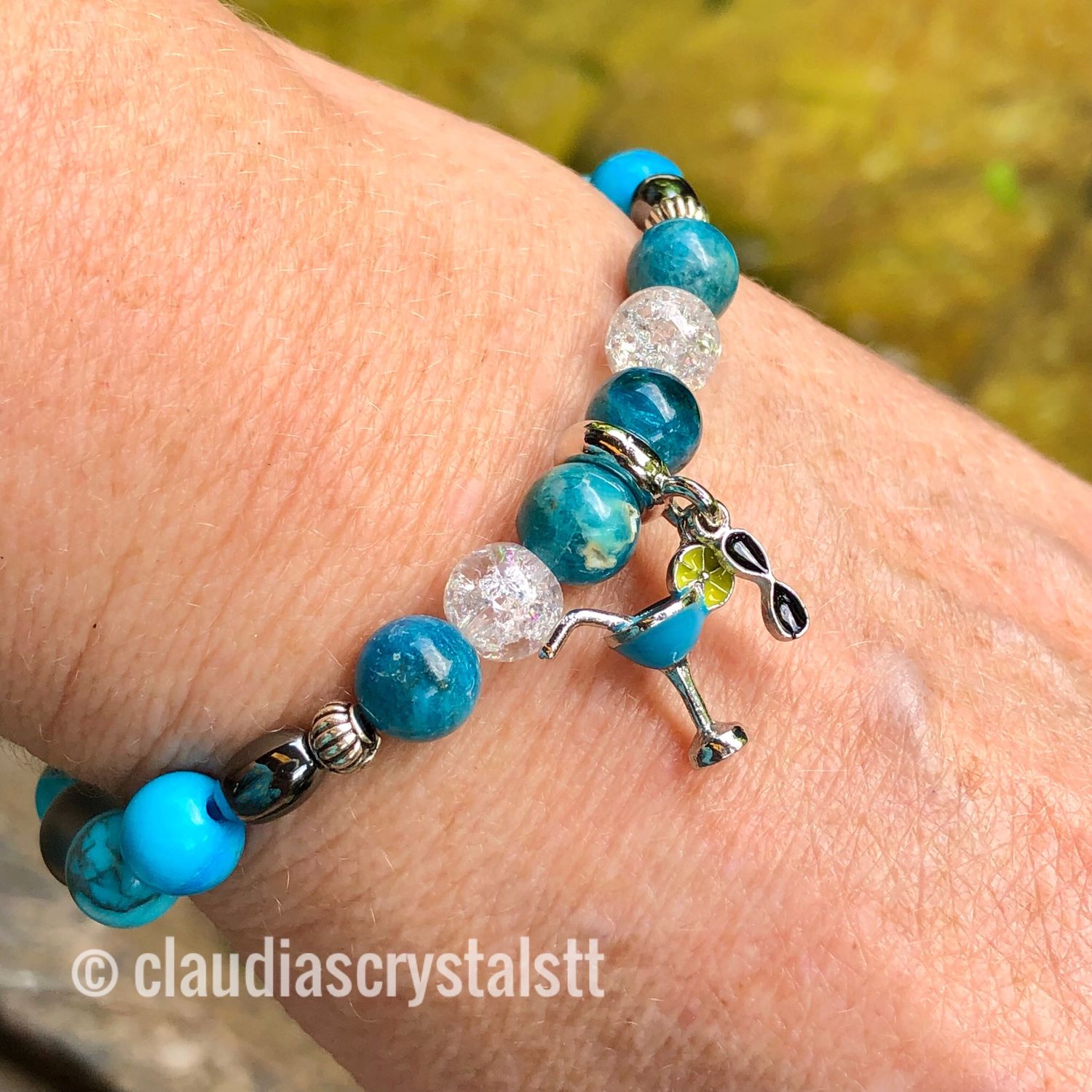 Self-Truth &amp; Creativity Crystal Therapy Bracelet – Stretch Style – 7.5”
