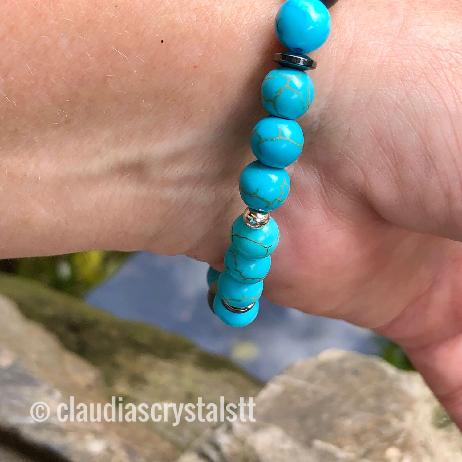 Self-Truth &amp; Creativity Crystal Therapy Bracelet – Stretch Style – 7.5”
