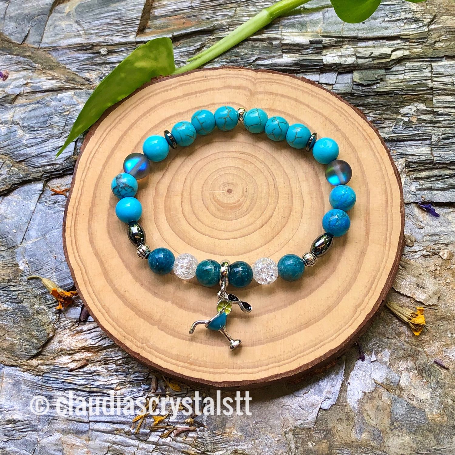 Self-Truth &amp; Creativity Crystal Therapy Bracelet – Stretch Style – 7.5”