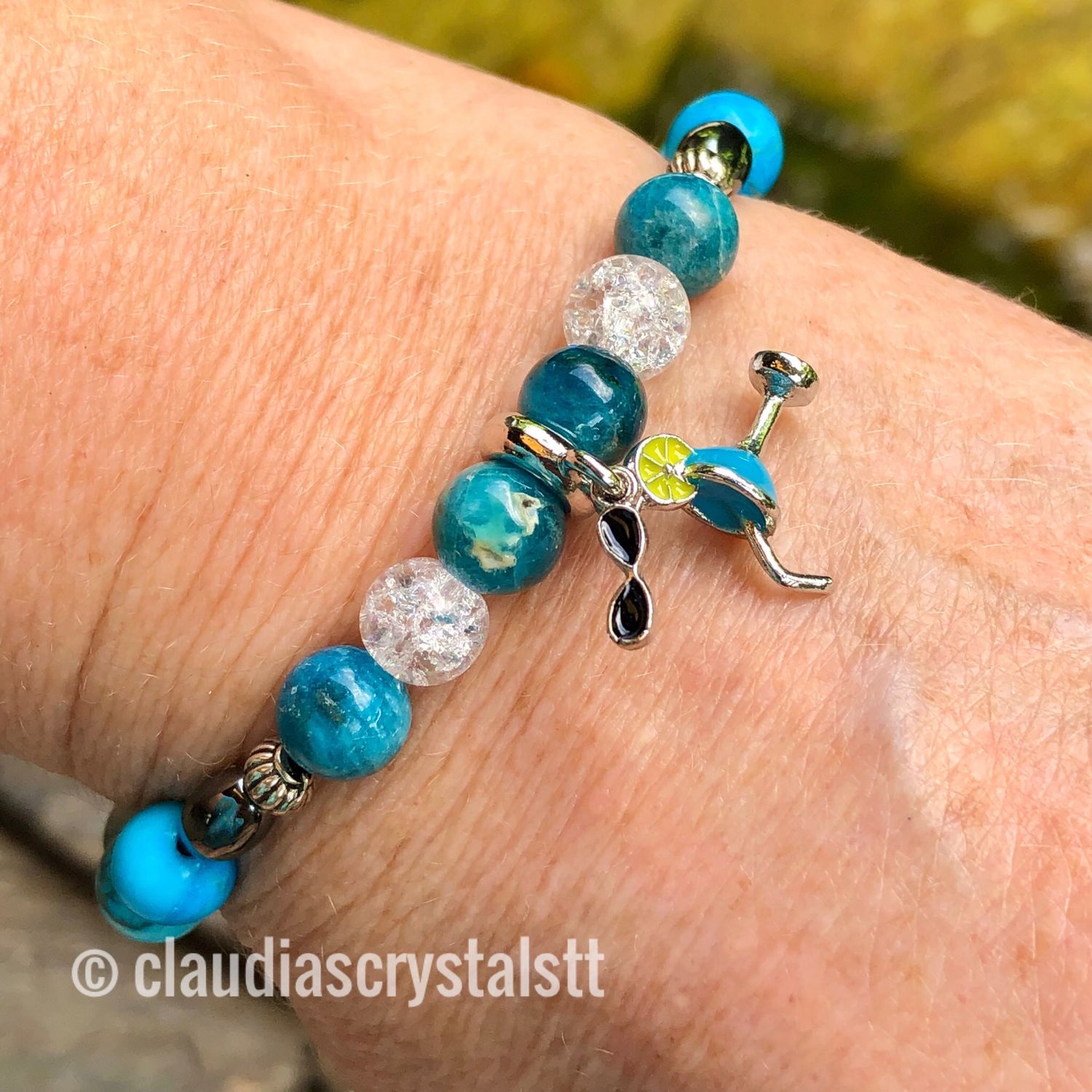 Self-Truth &amp; Creativity Crystal Therapy Bracelet – Stretch Style – 7.5”