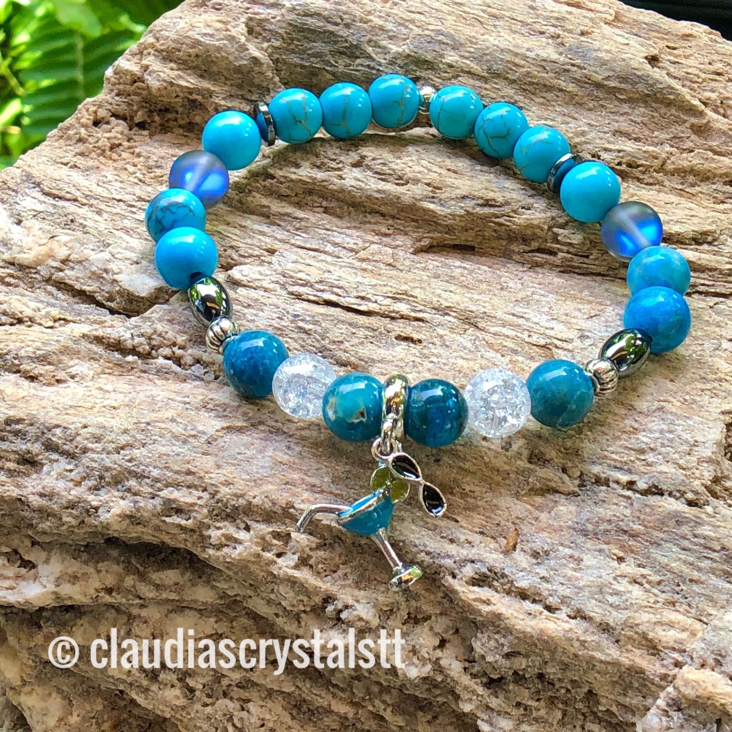 Self-Truth &amp; Creativity Crystal Therapy Bracelet – Stretch Style – 7.5”