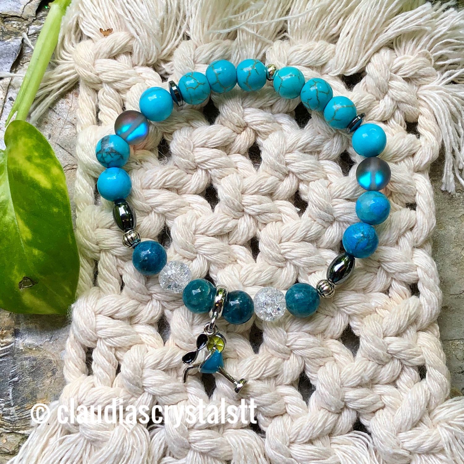 Self-Truth &amp; Creativity Crystal Therapy Bracelet – Stretch Style – 7.5”