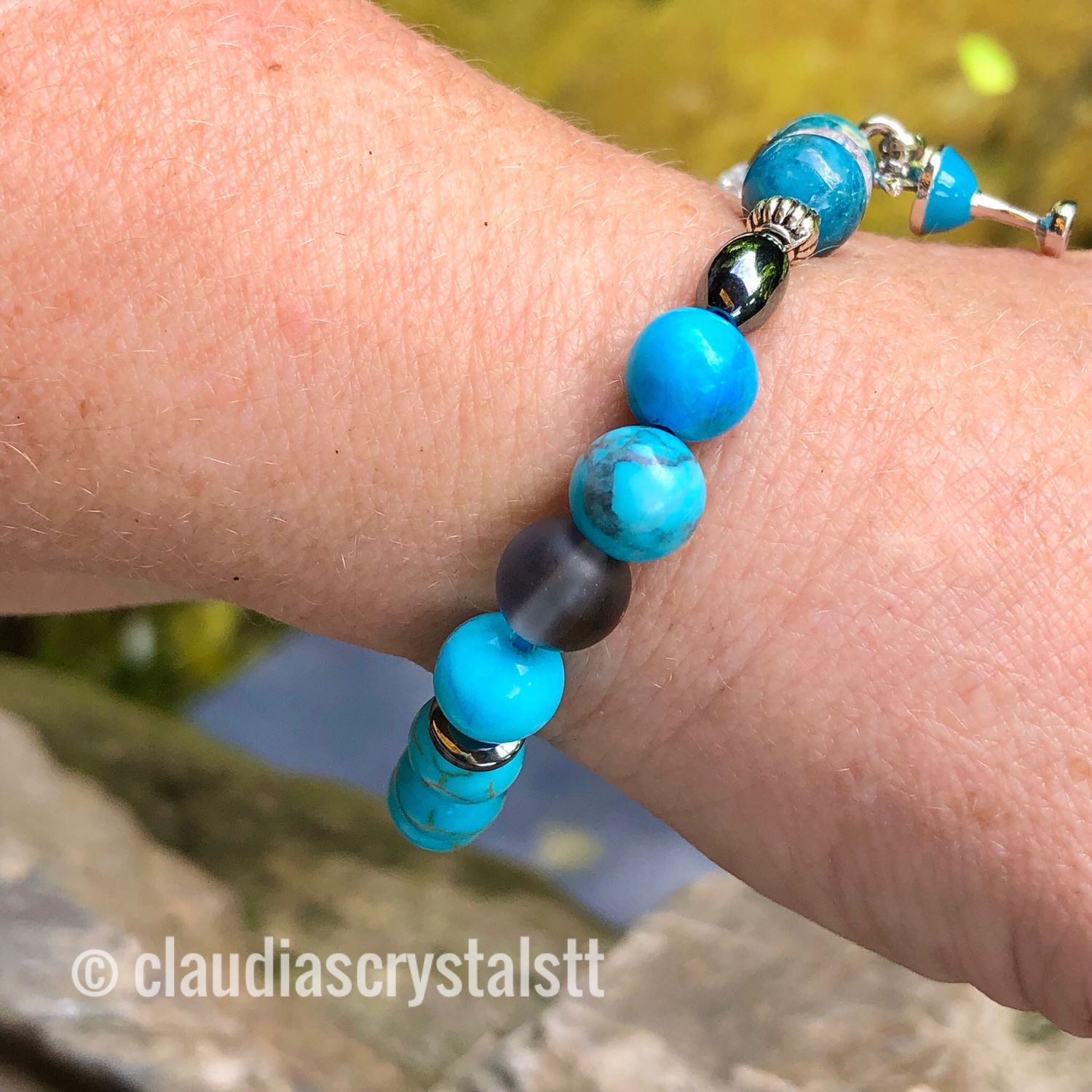 Self-Truth &amp; Creativity Crystal Therapy Bracelet – Stretch Style – 7.5”