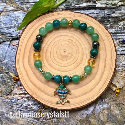 Abundance &amp; Prosperity Crystal Therapy Bracelet – Stretch Style – 7.5”