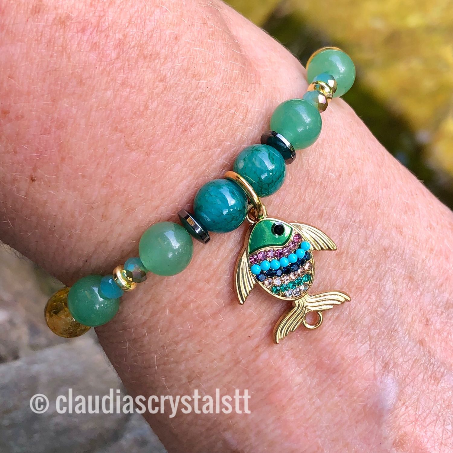 Abundance &amp; Prosperity Crystal Therapy Bracelet – Stretch Style – 7.5”