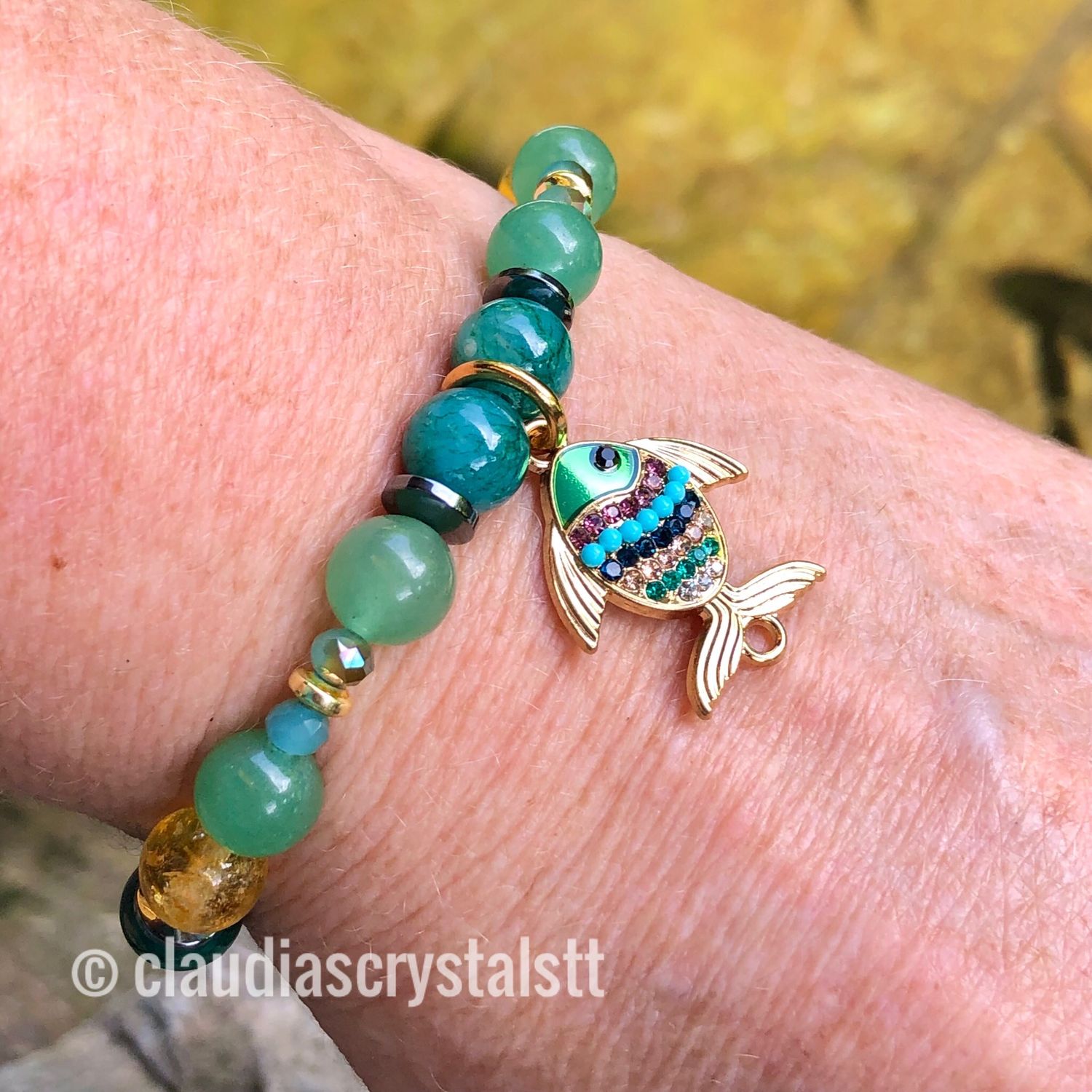 Abundance &amp; Prosperity Crystal Therapy Bracelet – Stretch Style – 7.5”