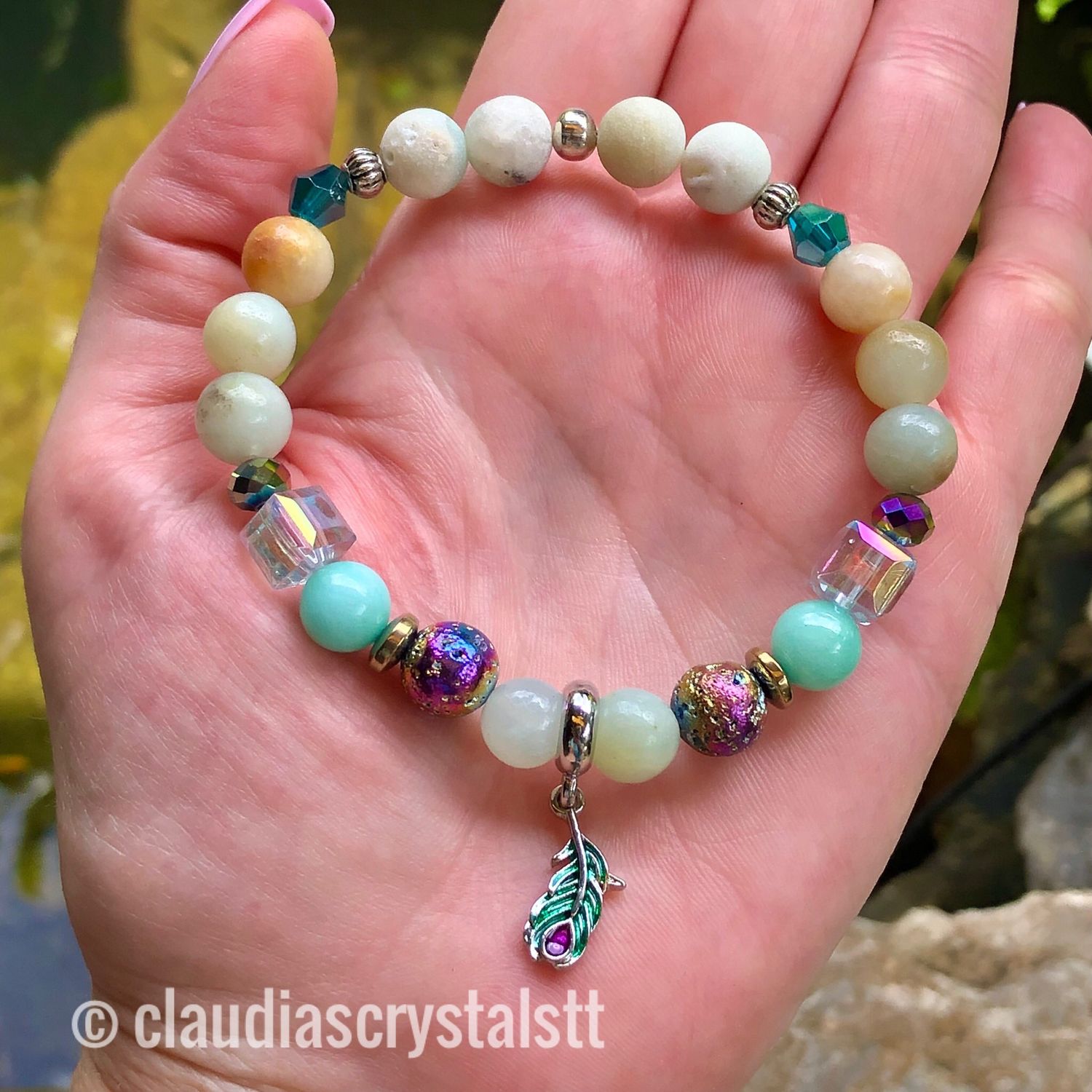 Anxiety Relief Crystal Therapy Bracelet – Stretch Style – 7.5”