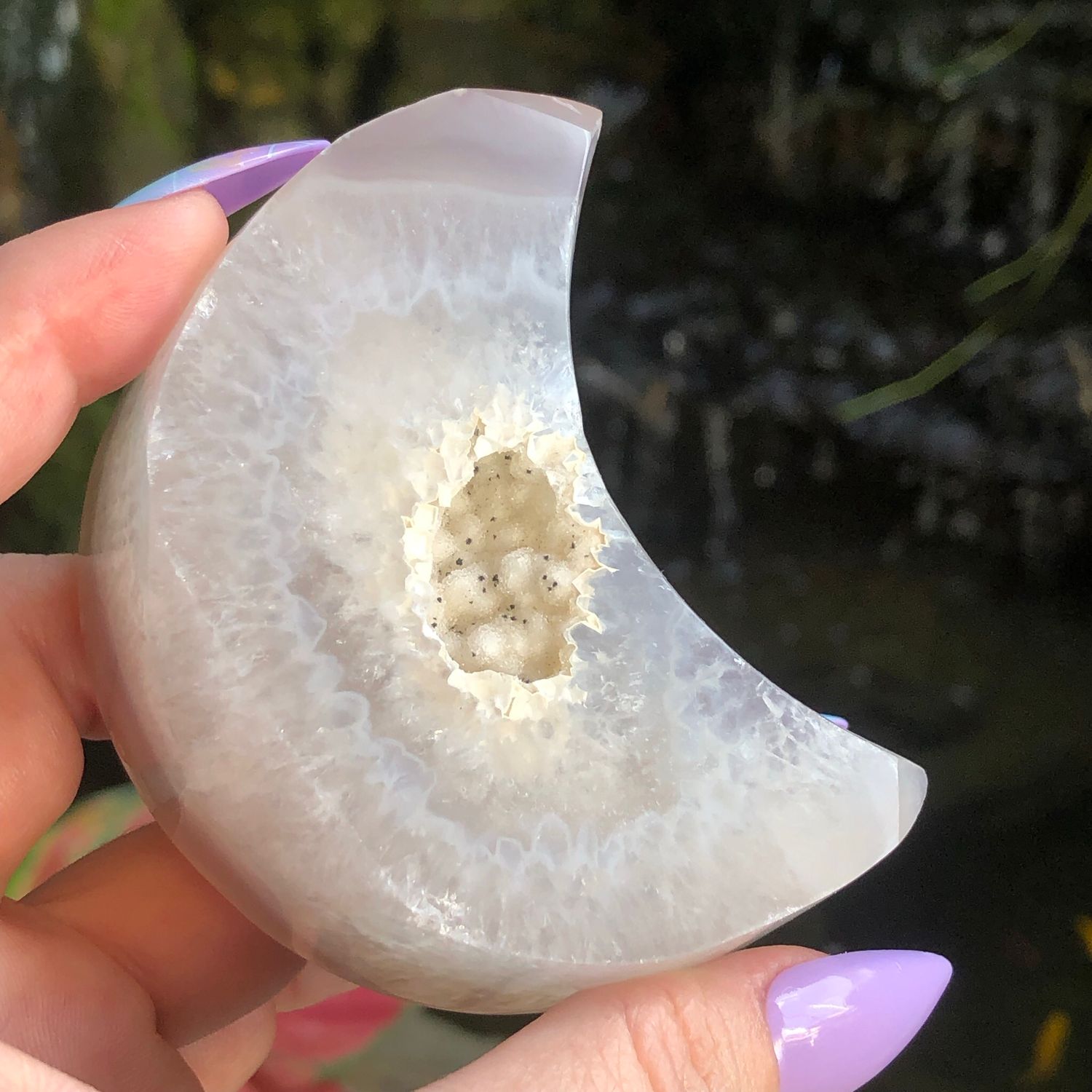 Agate With Druzy Moon