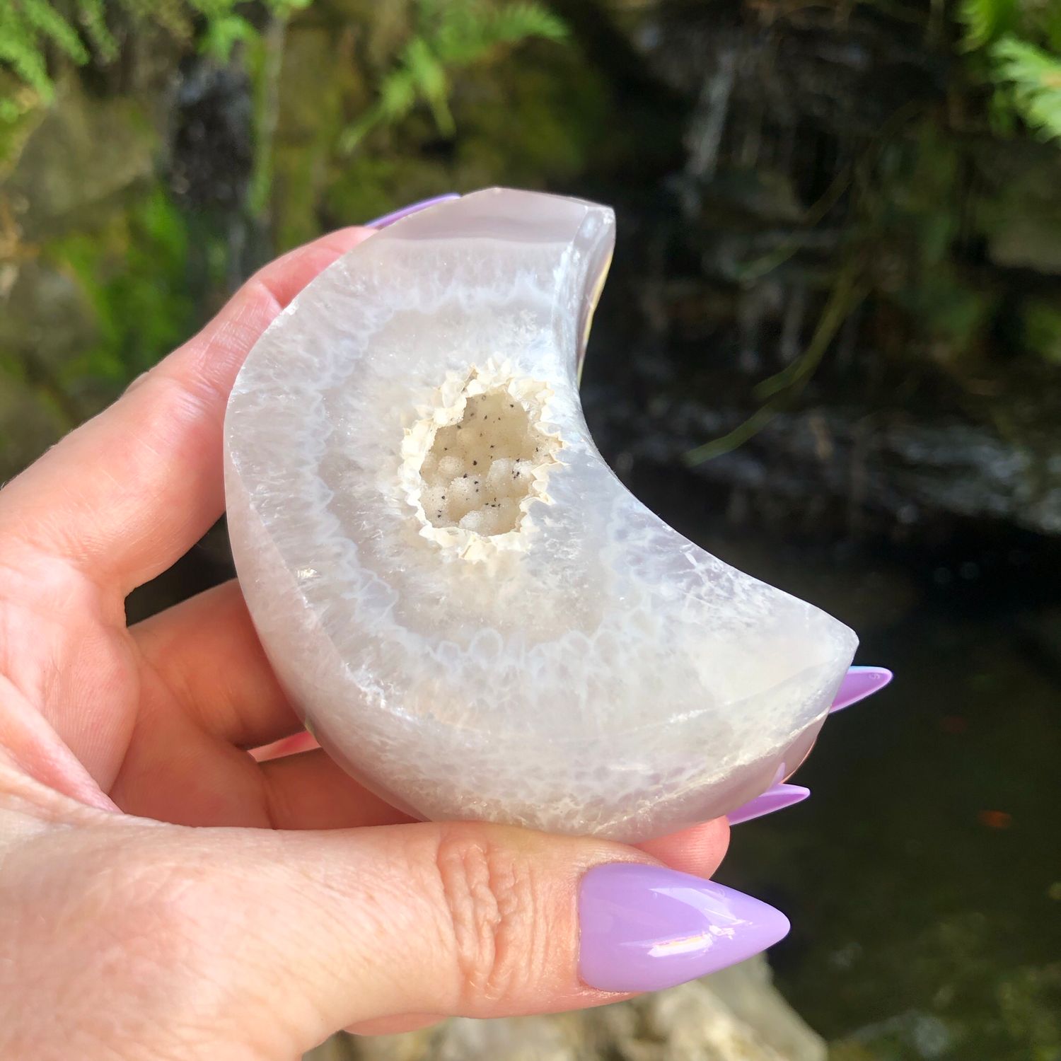 Agate With Druzy Moon