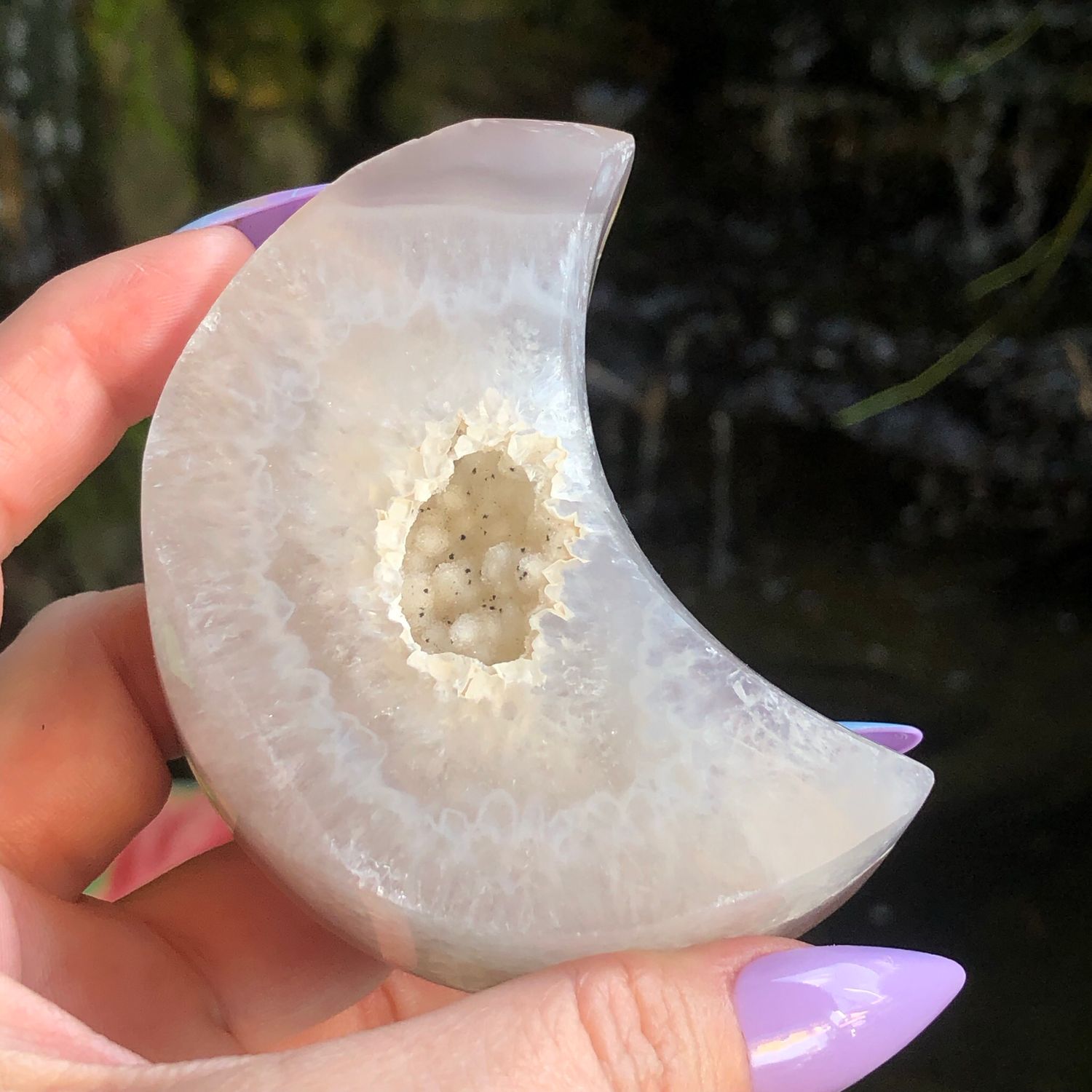 Agate With Druzy Moon