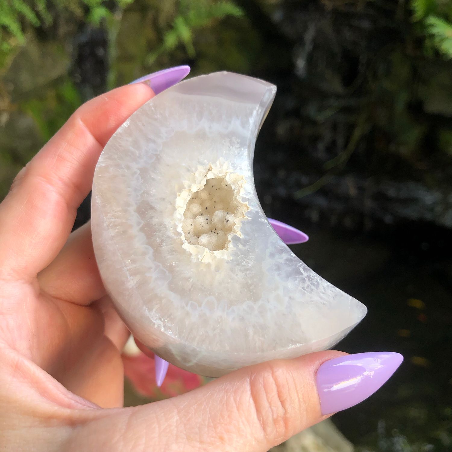Agate With Druzy Moon