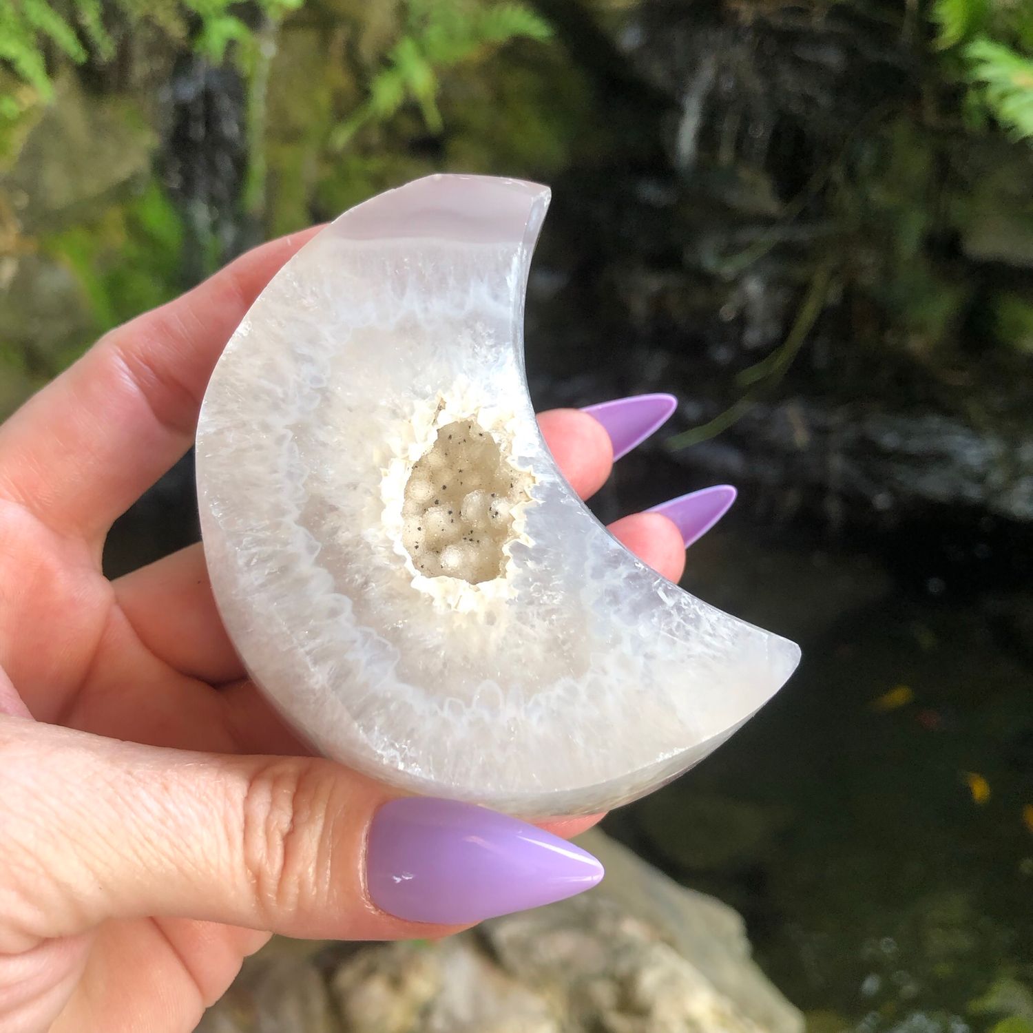 Agate With Druzy Moon