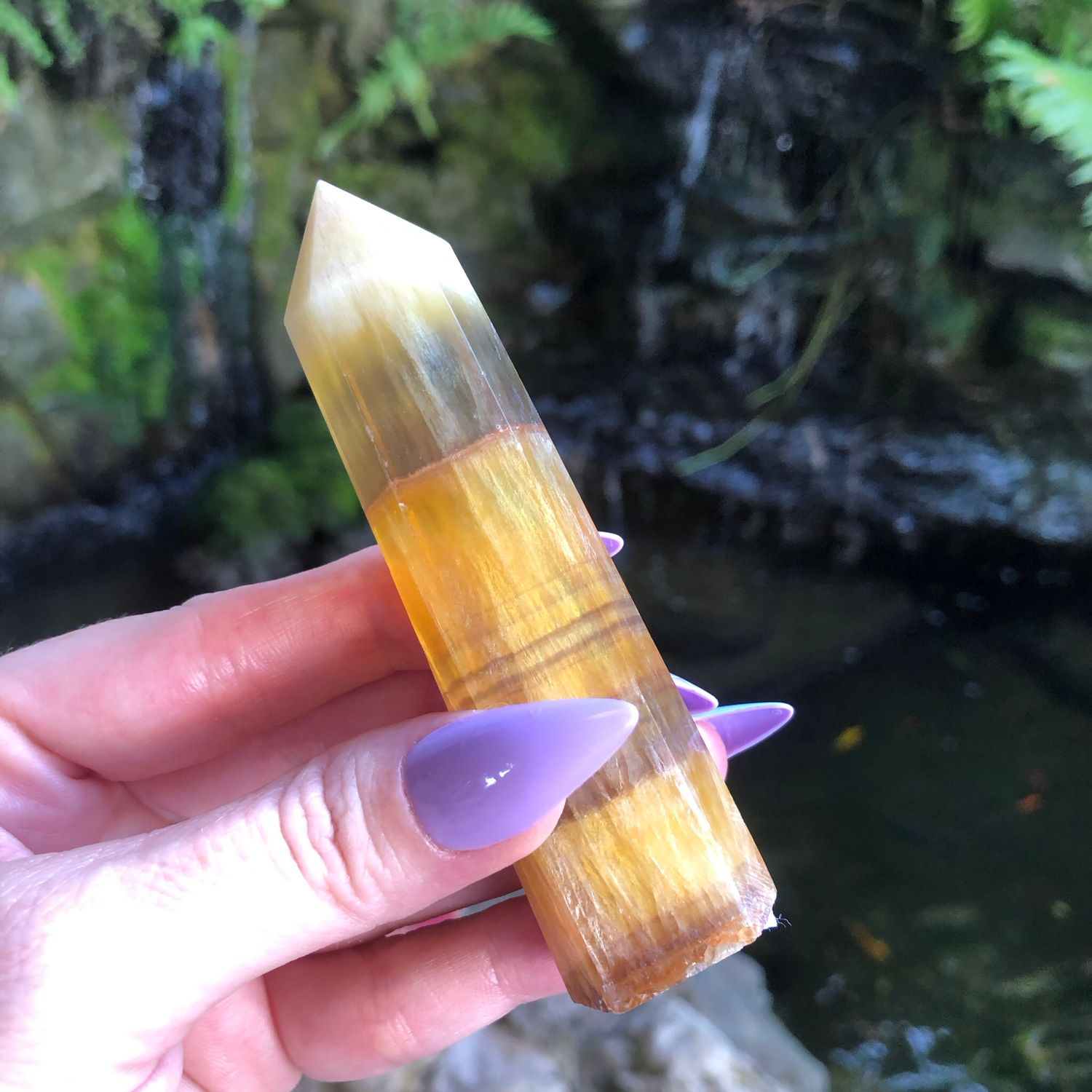 YELLOW FLUORITE - Polished Tower - 9.5cm