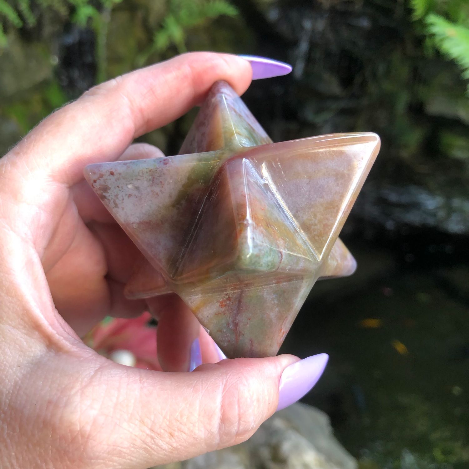 OCEAN JASPER - Large Merkaba