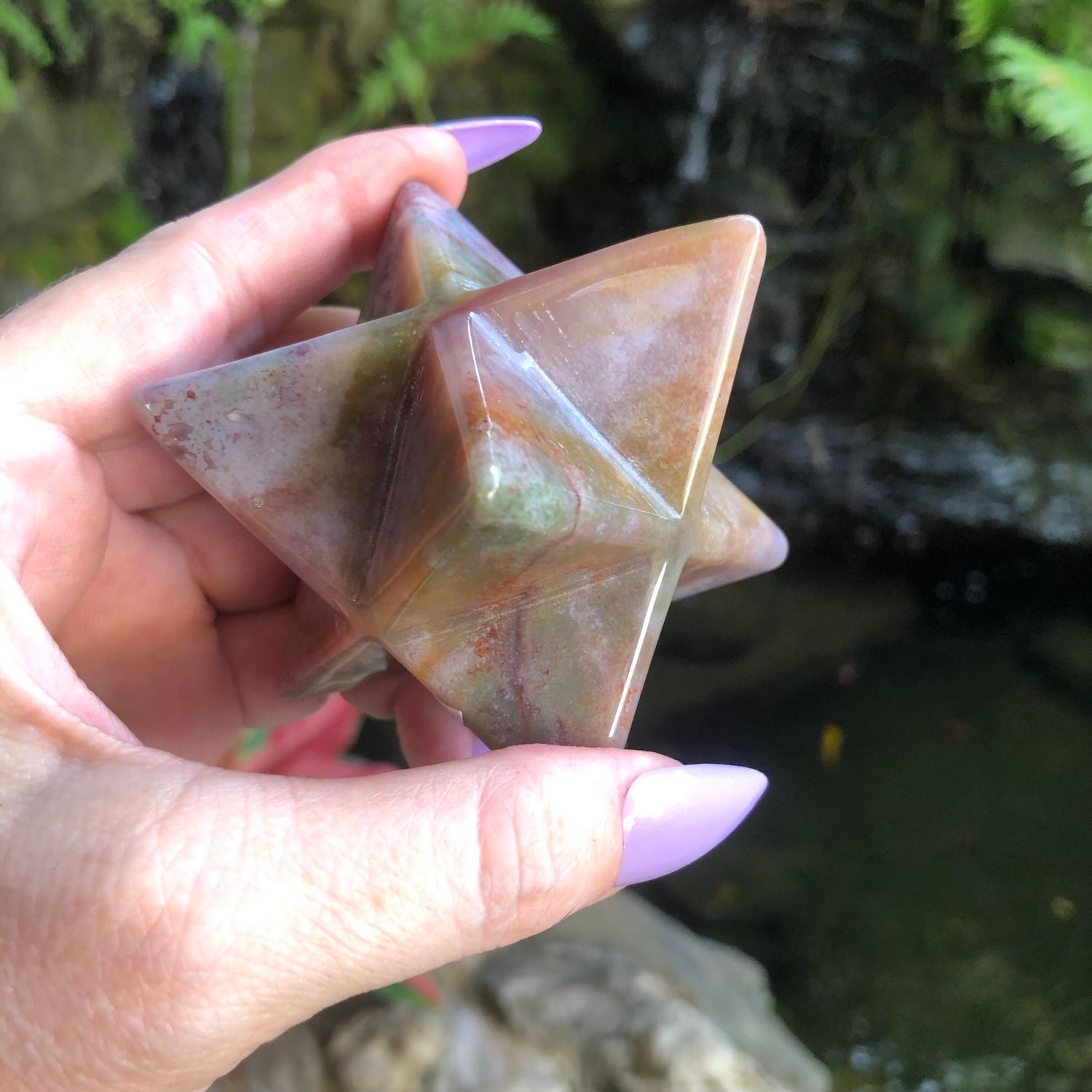 OCEAN JASPER - Large Merkaba