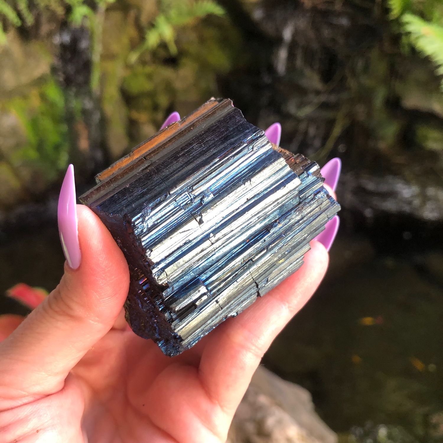 COBALT AURA BLACK TOURMALINE LOG