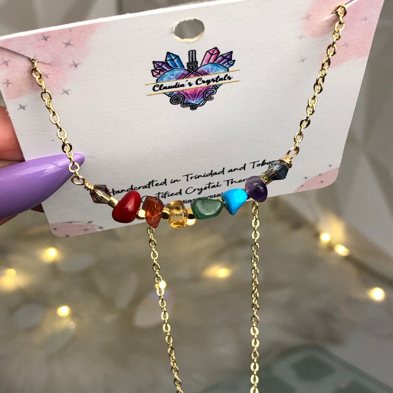 CHAKRA BALANCING - Gold Plated - Crystal Therapy Choker Necklace