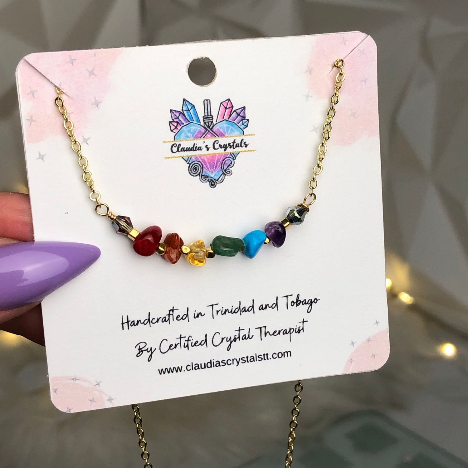 CHAKRA BALANCING - Gold Plated - Crystal Therapy Choker Necklace