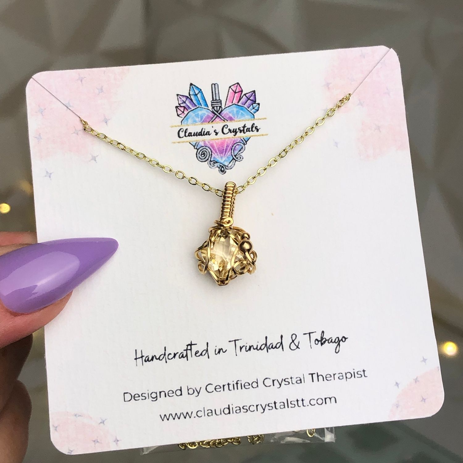 CITRINE - Gem Quality - 14k Gold Filled - Gemstone Crystal Therapy Pendant