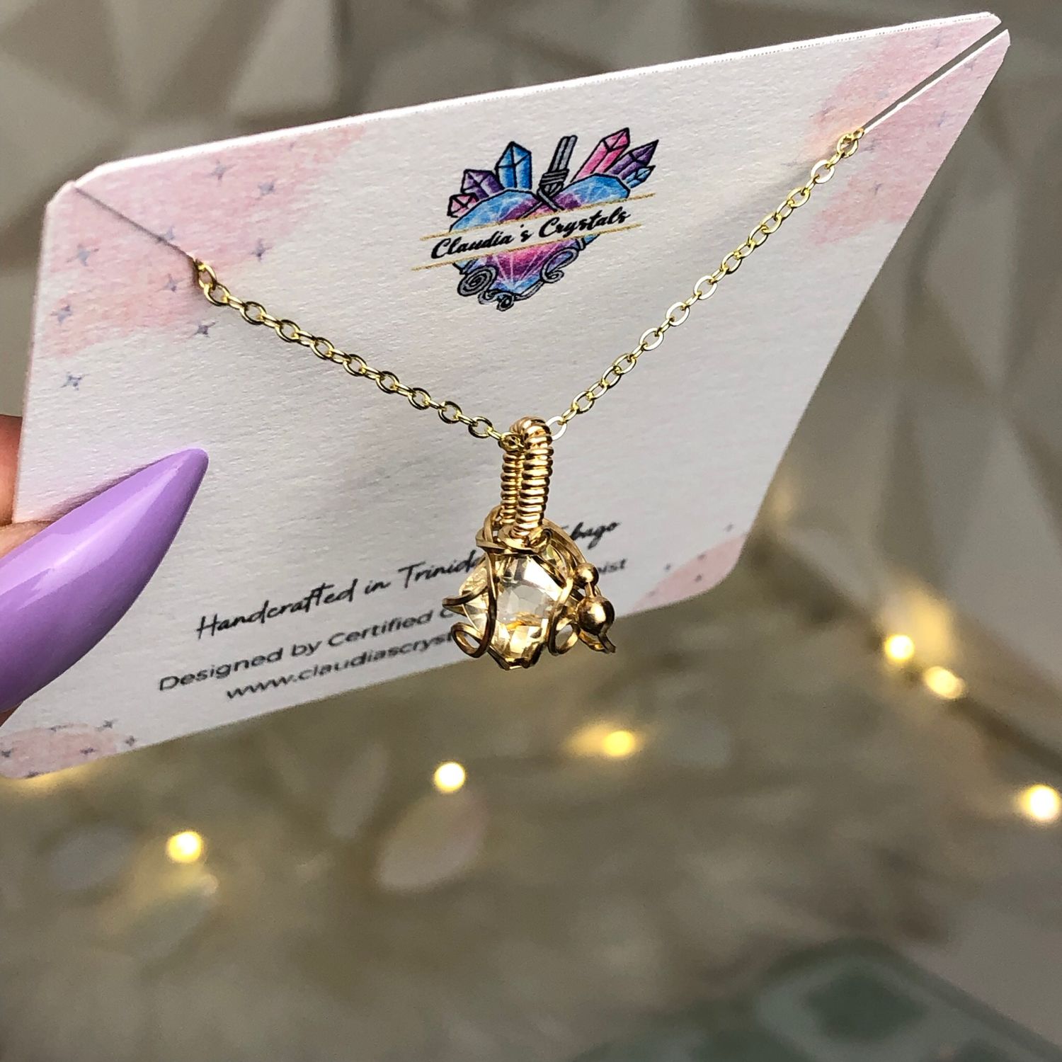 CITRINE - Gem Quality - 14k Gold Filled - Gemstone Crystal Therapy Pendant